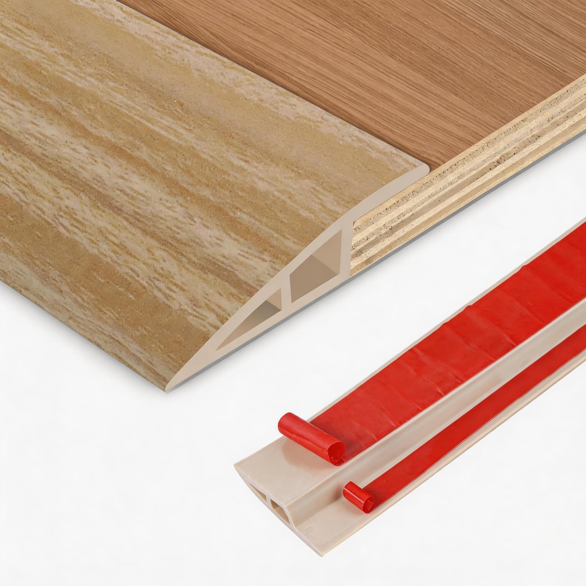 Floor Transition Strip Vinyl Door Threshold Ramp Self Adhesive Carpet Edging Strip Doorway Edge Trim (10 Foot)