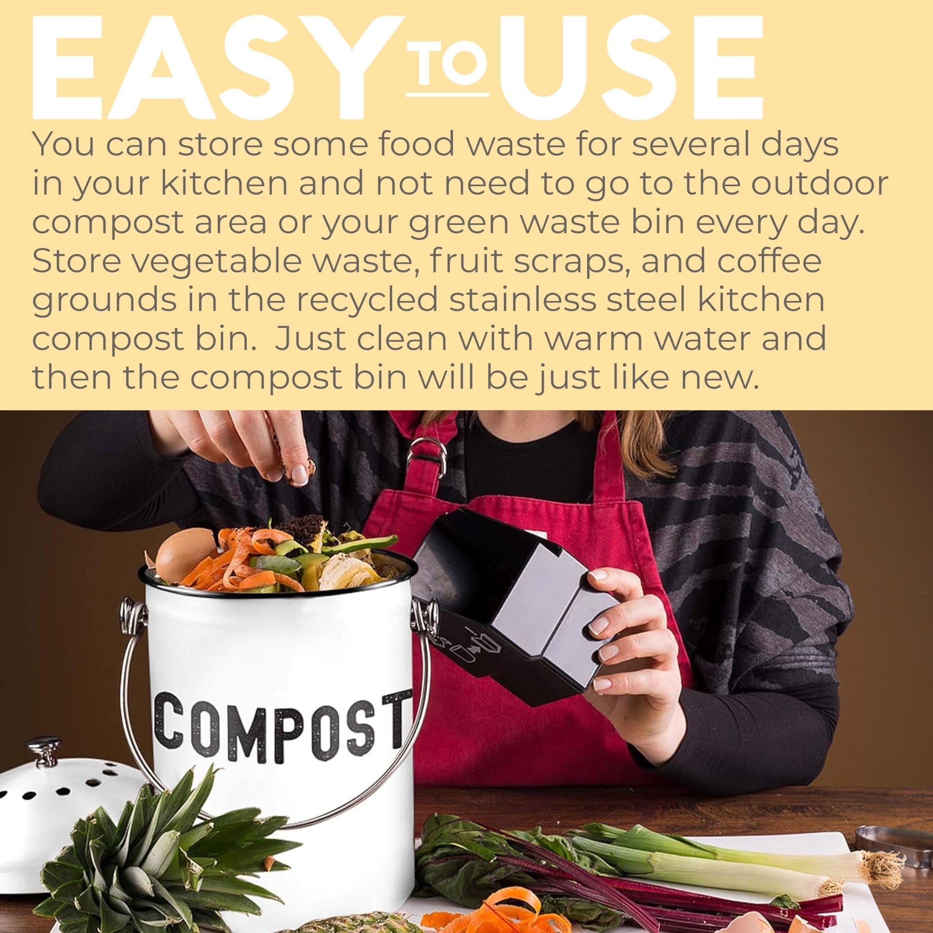 Kitchen Compost Bin for Kicthen Countertops