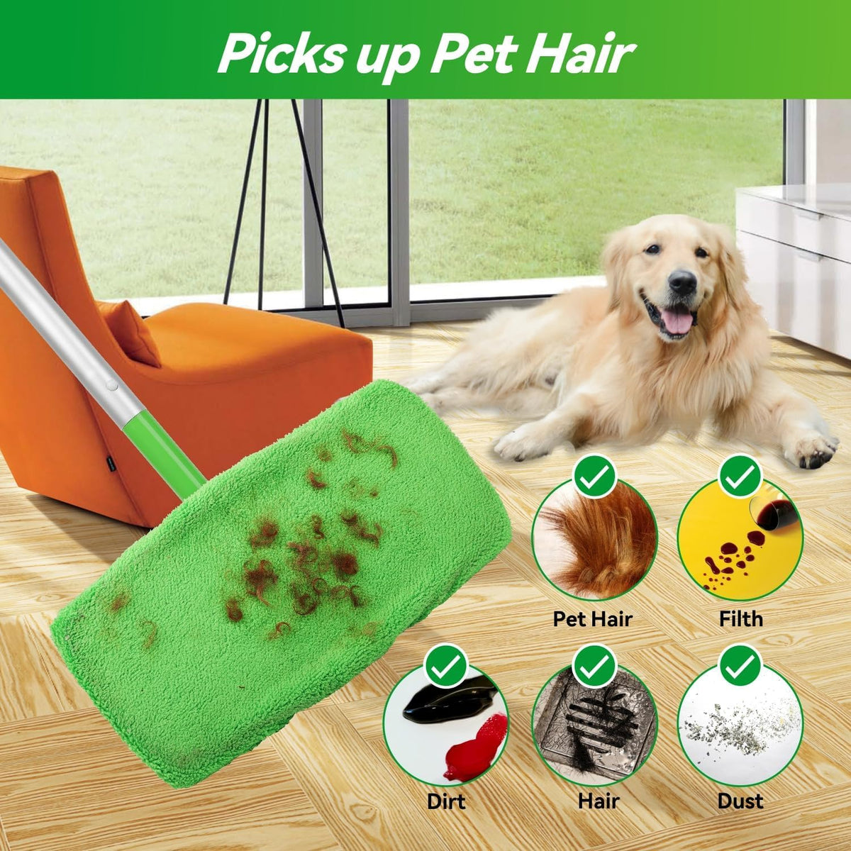 6pcs Reusable Microfiber Mop Pads for Swiffer Sweeper
