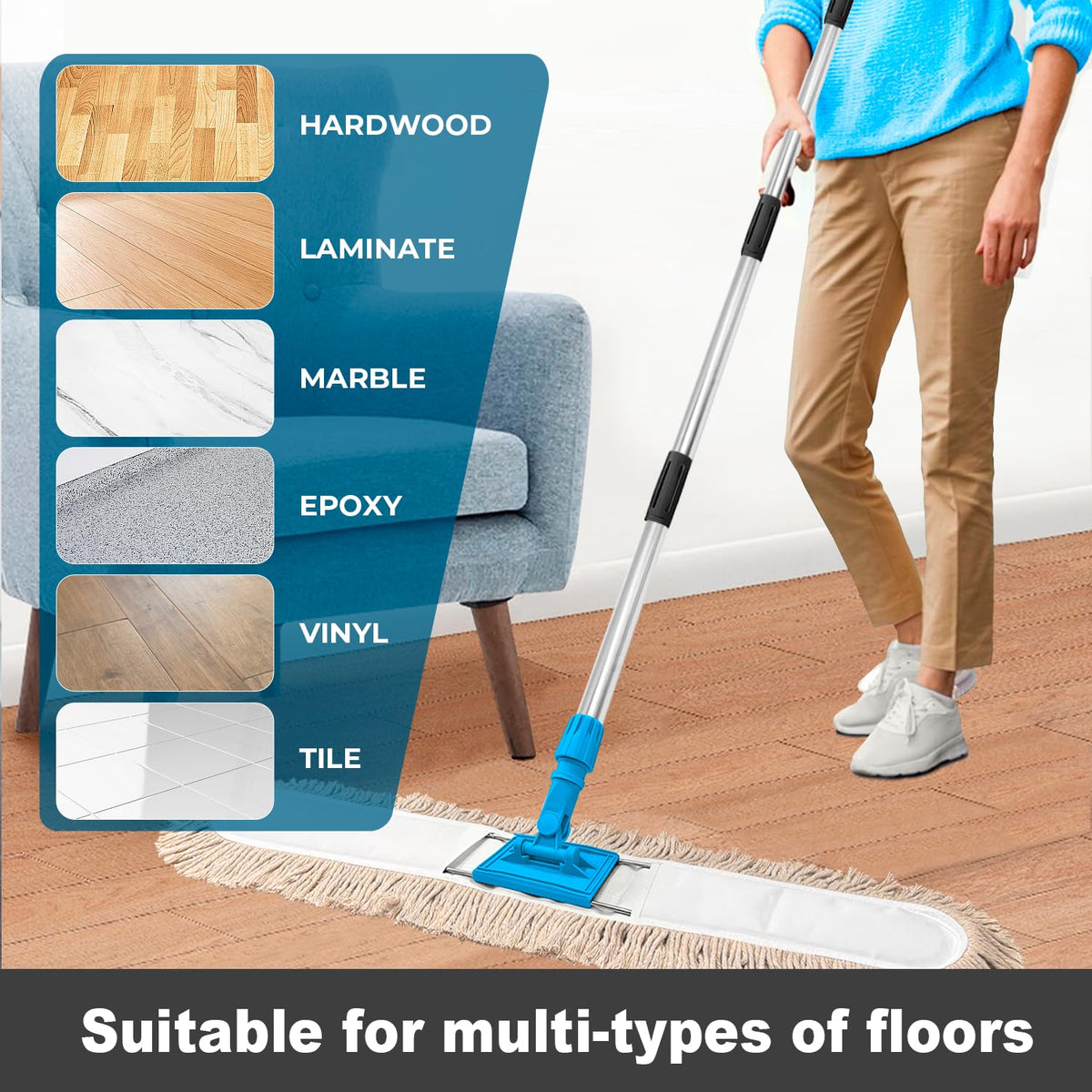 41” Commercial Dust Mop for Floor Cleaning