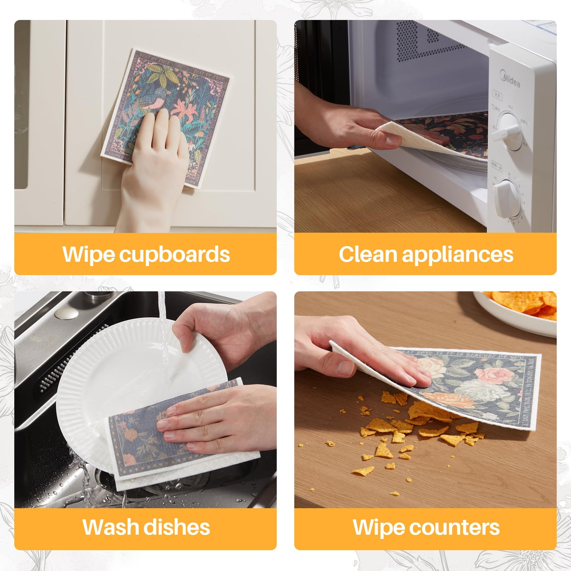 6 Pack Dishcloths for Kitchen (6 Count)