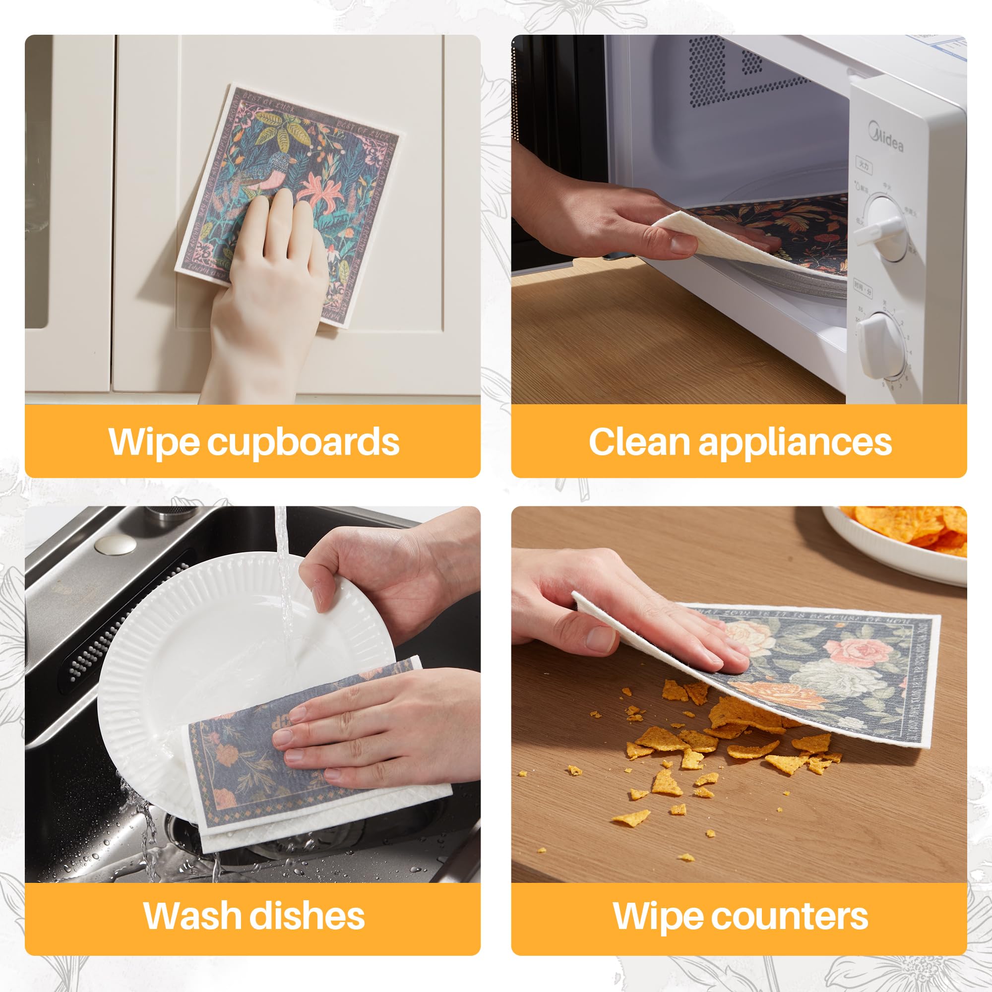 6 Pack Dishcloths for Kitchen (6 Count)