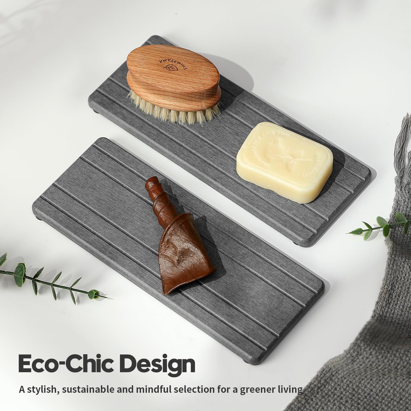 2PCS Diatomite Quick Stone Drying Tray Mat For Bathroom & Kitchen Counter (2 Count)