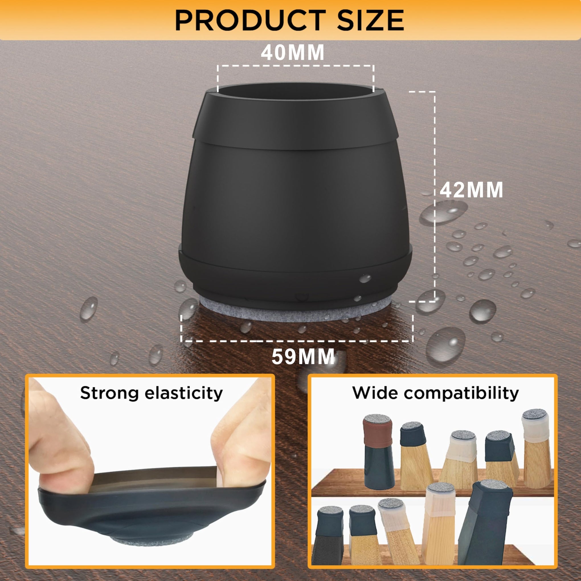 Extra Large Chair Leg Floor Protectors (16 Count)