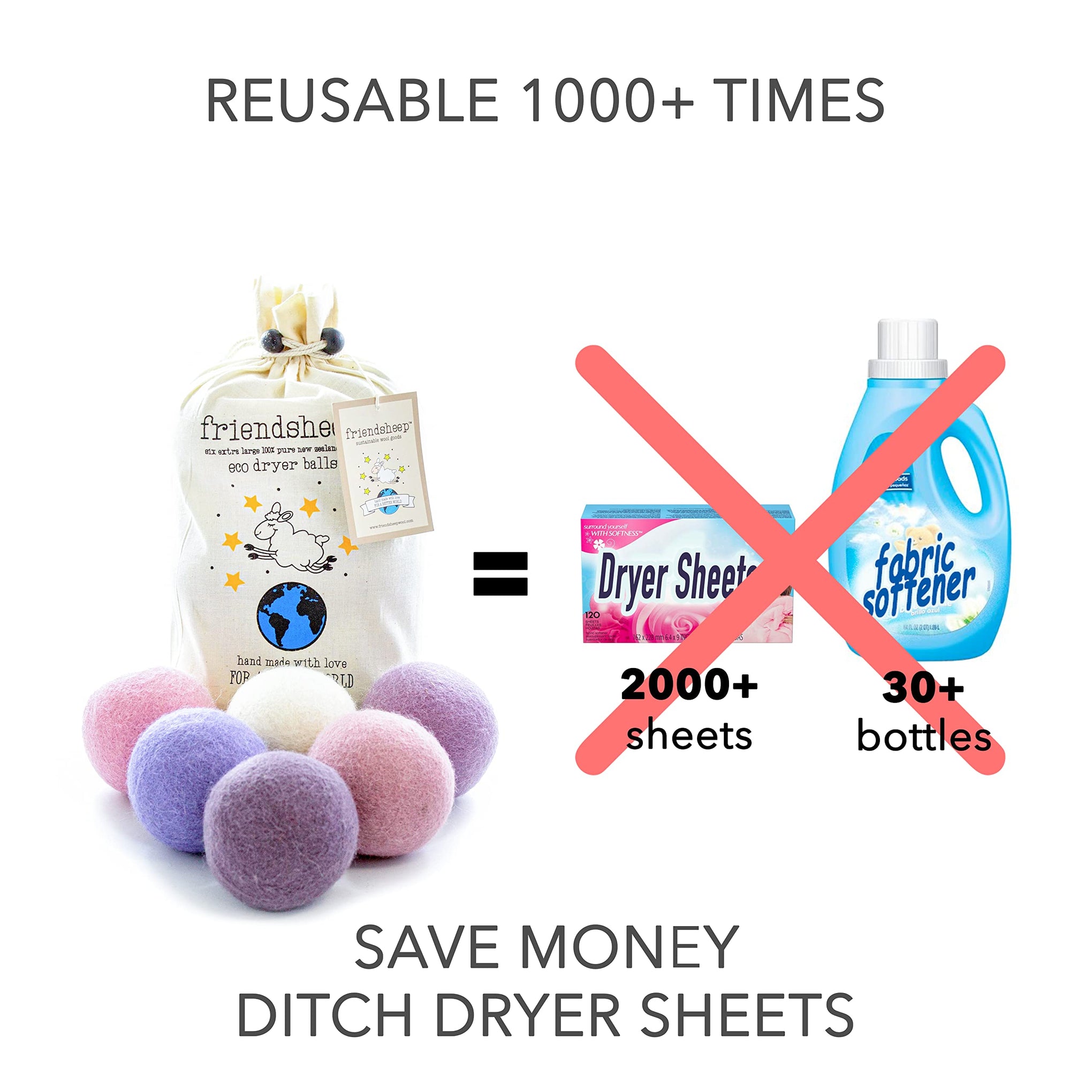 Wool Dryer Balls (6 Count)