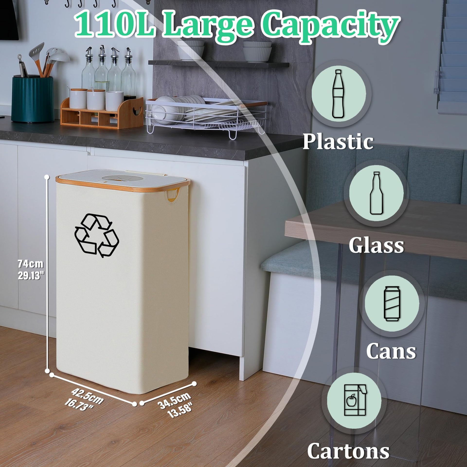 29 Gallon Recycling Bins for Kitchen