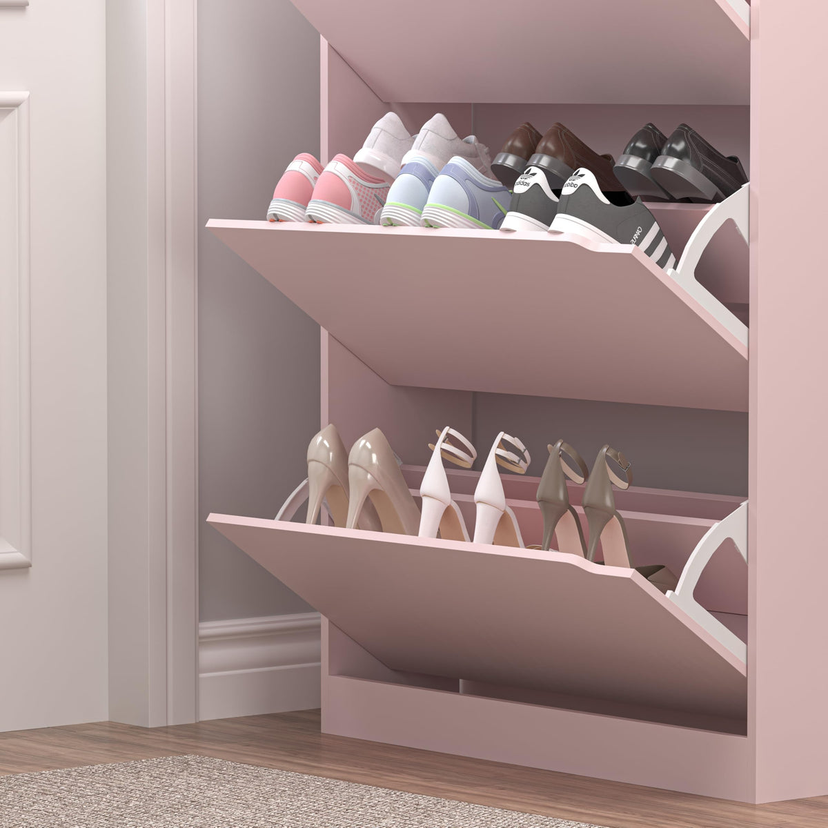 Shoe Cabinet with 3 Flip Drawers