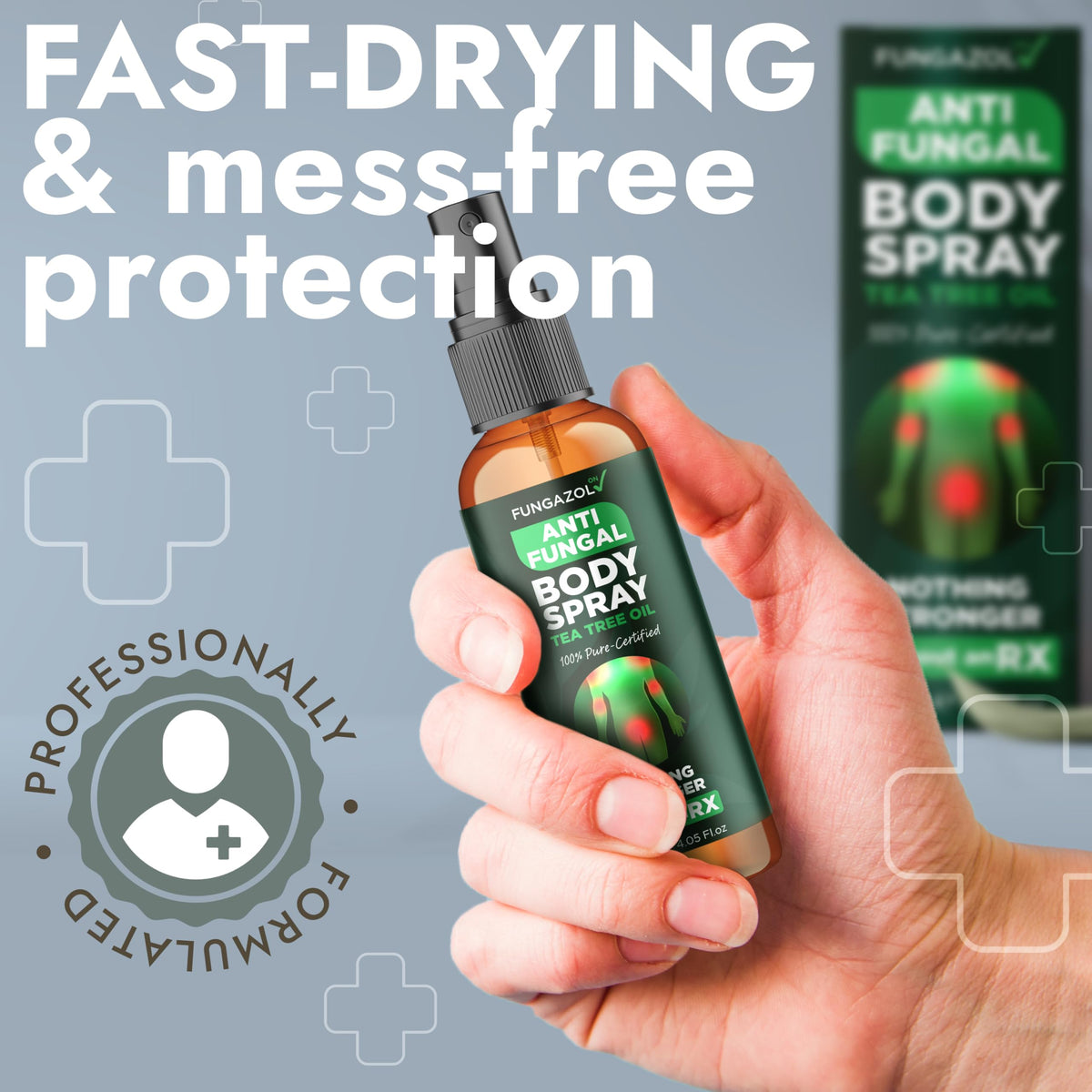 Antifungal Body Spray with Tea Tree Oil for Jock Itch & Athlete's Foot (4.05 Fl Oz)