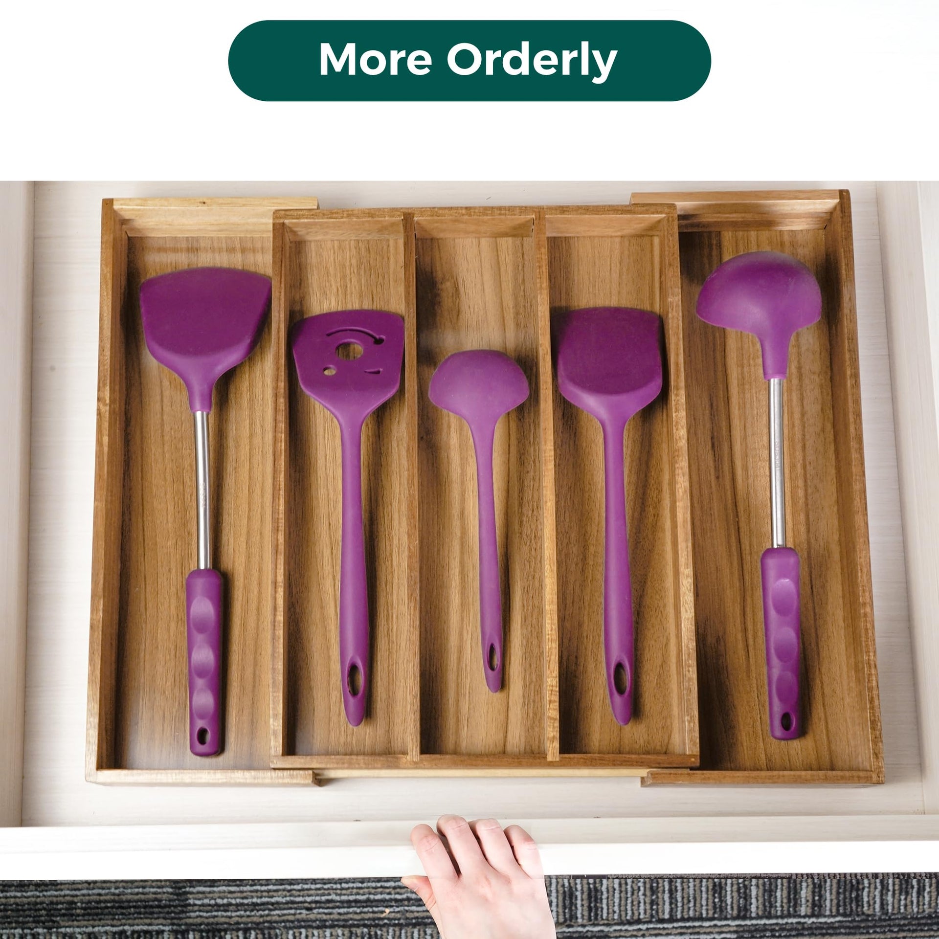 Acacia Kitchen Drawer Organizer Expandable