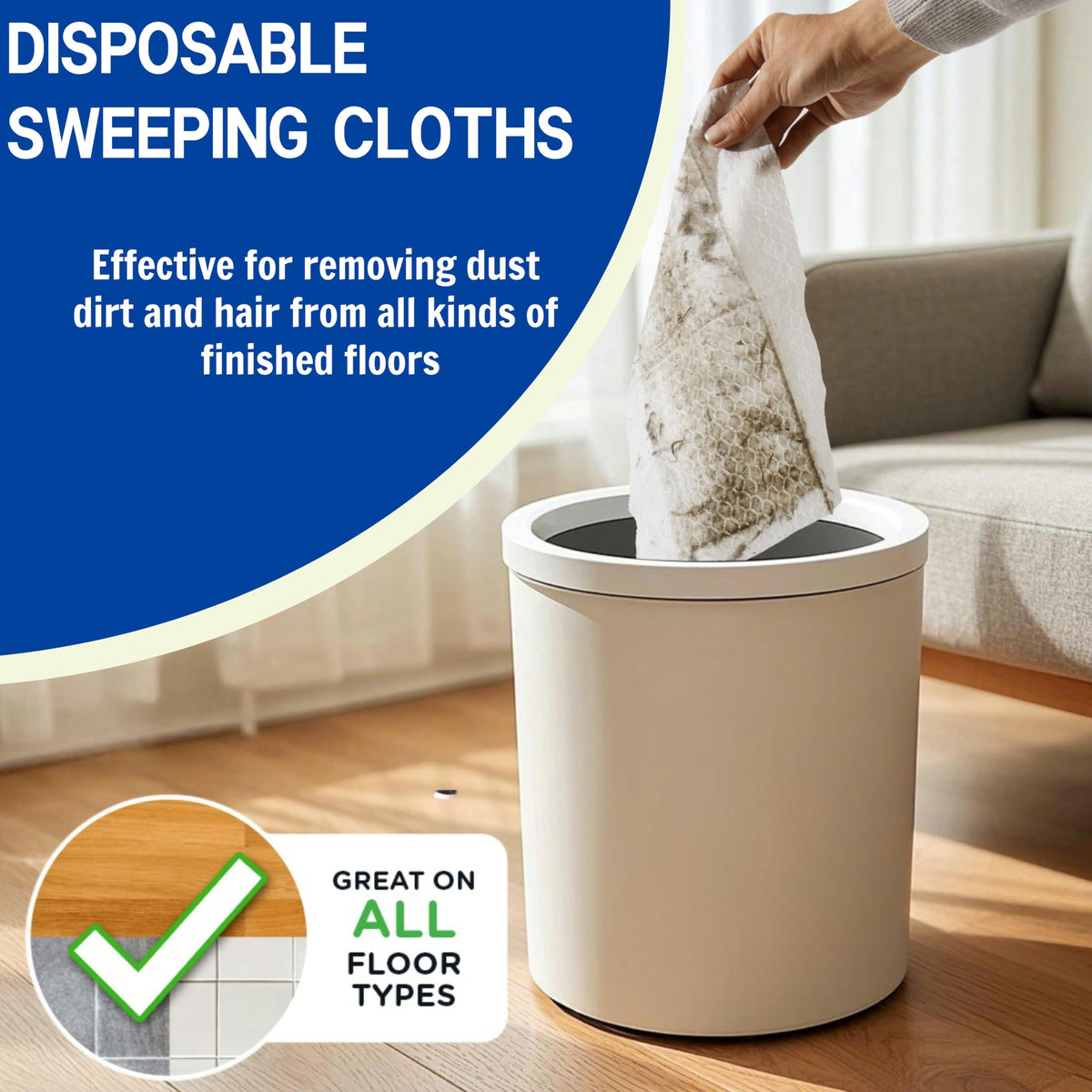 Dry Sweeping Cloths Disposable Mop Refills Floor Dust Mop Pad (160 Count)