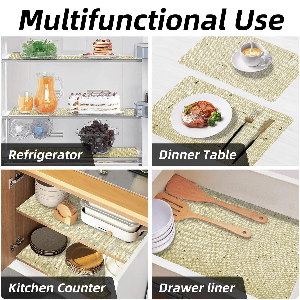 Shelf Liner 18" W x 96" L Cabinet Liner Non Adhesive Kitchen Drawer Liner (12 Sq Ft)
