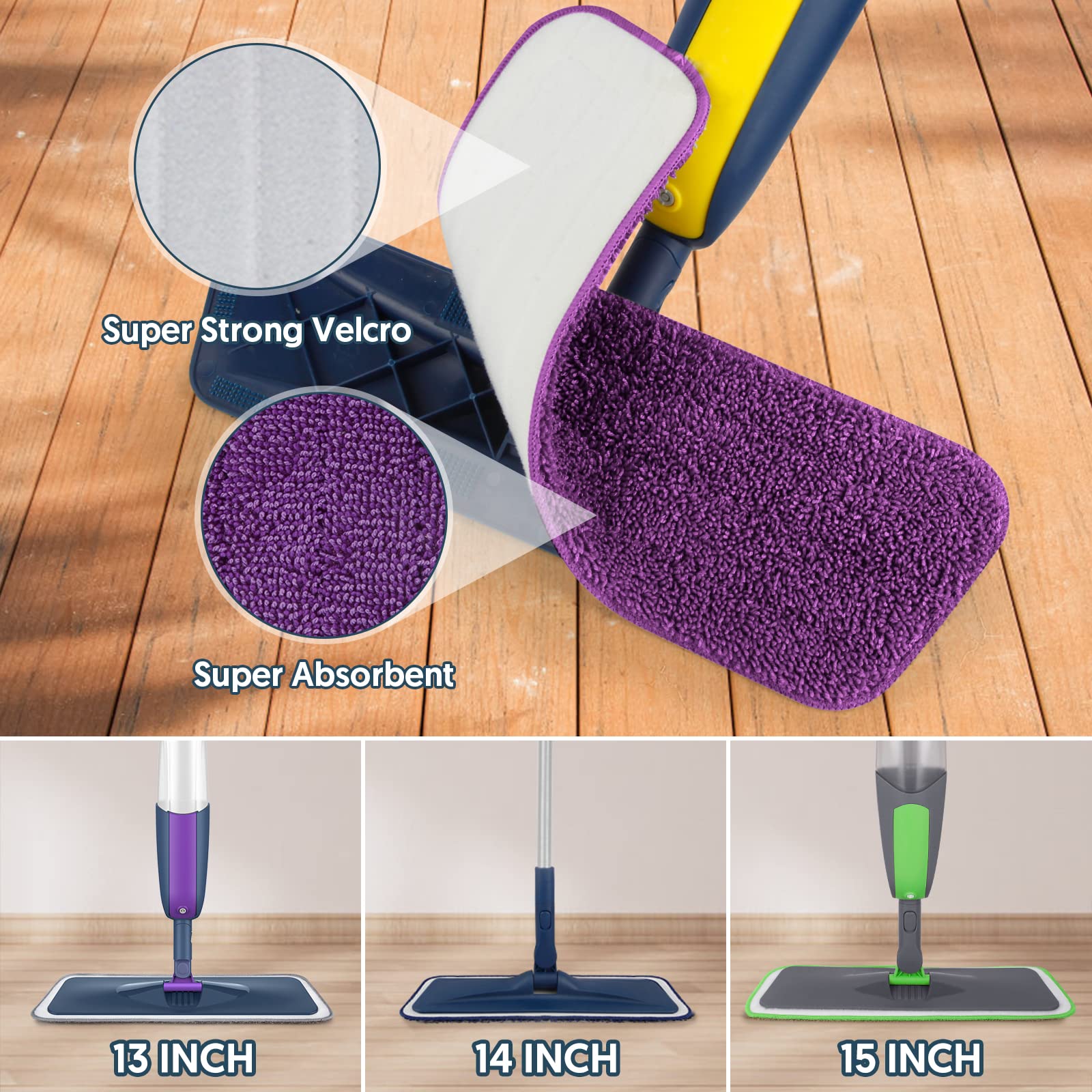 7 Pack Washable Reusable Mop Pads for Swiffer PowerMop (7 Count)