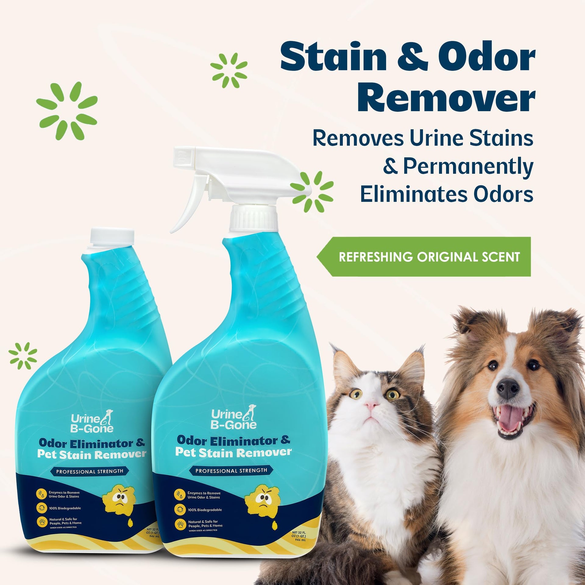 Urine B Gone Enzyme Cleaner for Human & Pet Urine (64 Fl Oz)
