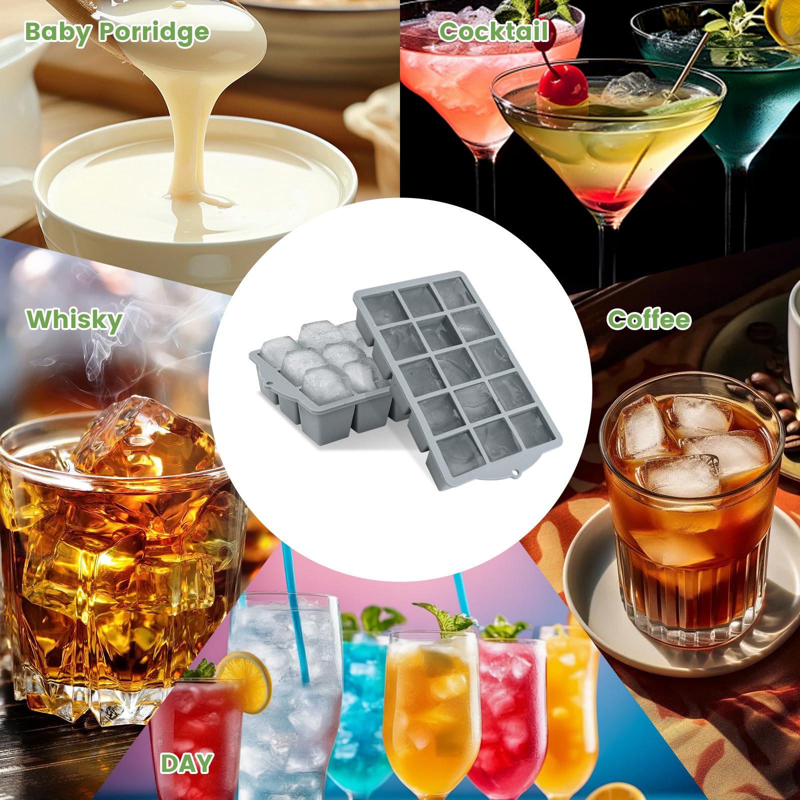Silicone Ice Cube Tray (2 Count)