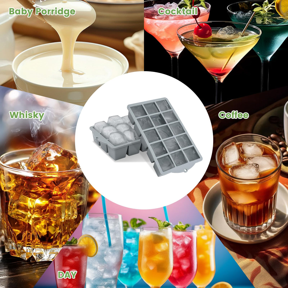 Silicone Ice Cube Tray (2 Count)