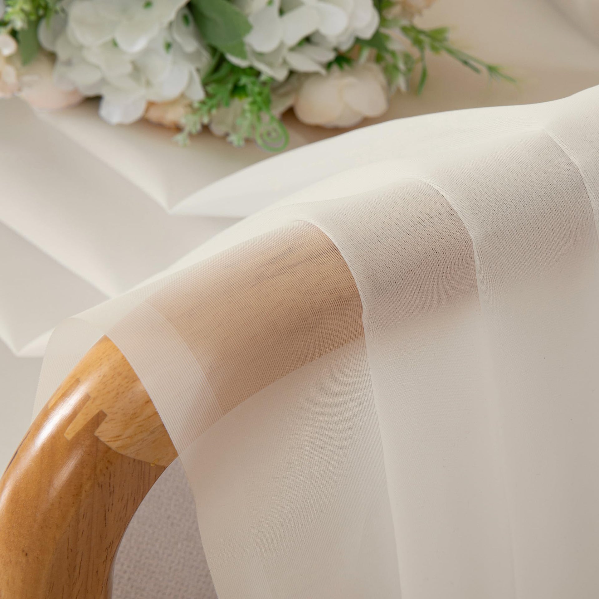 Cream Sheer Curtains 84 Inches Long 2 Panels (2 Count)