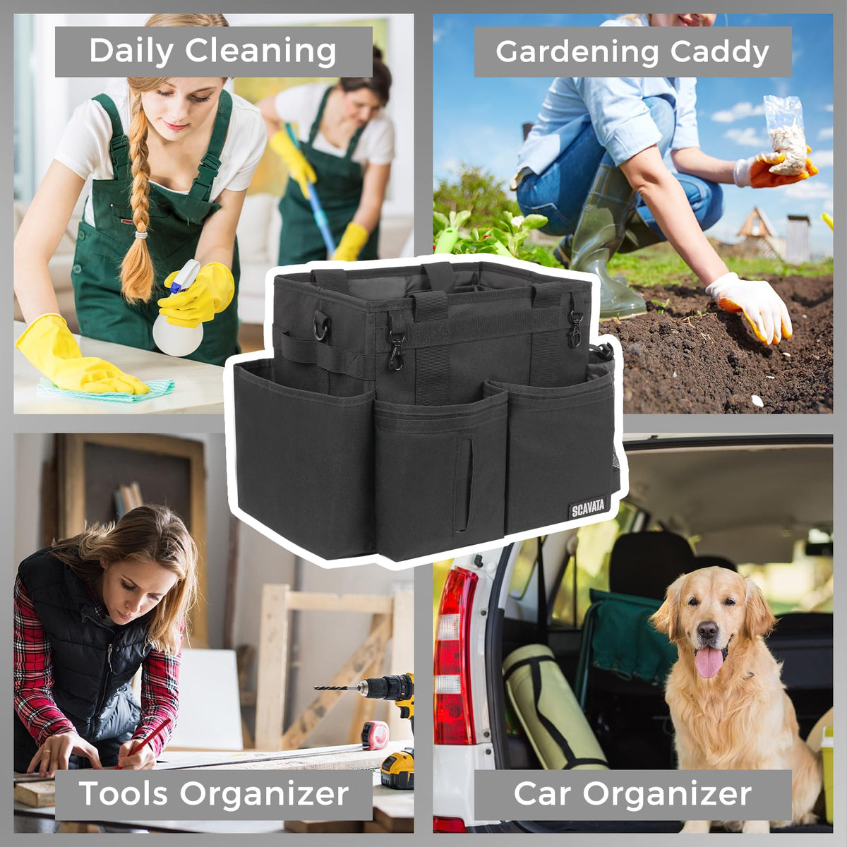 Compact Wearable Cleaning Caddy with Handle & Shoulder Straps