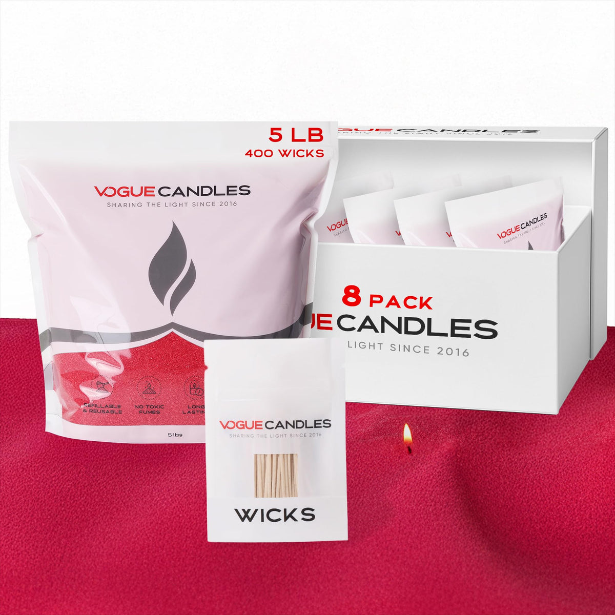 Vogue Candles Red Pearled Candle Sand Wax Kit (640 Ounce)