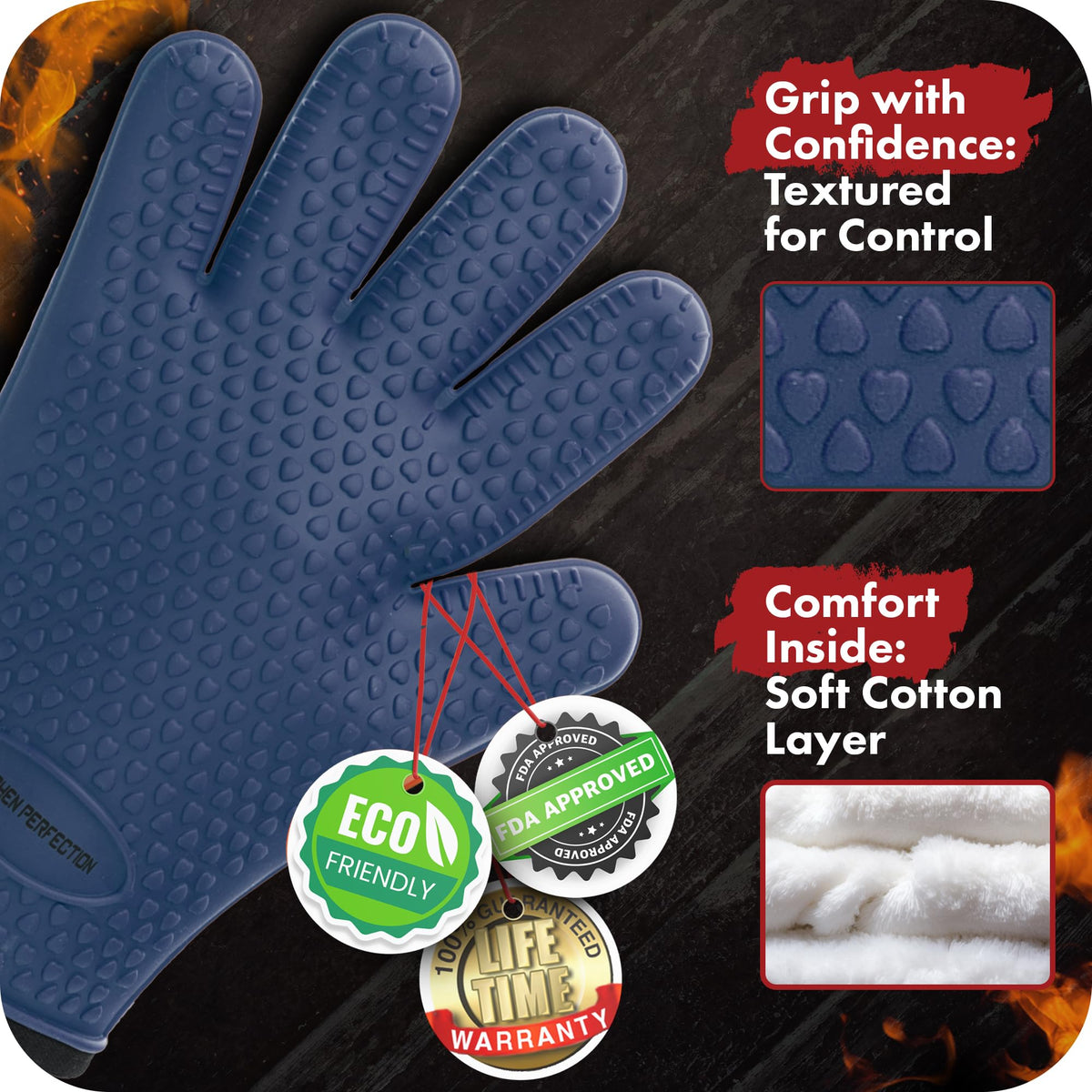 Silicone Smoker BBQ Gloves (2 Count)