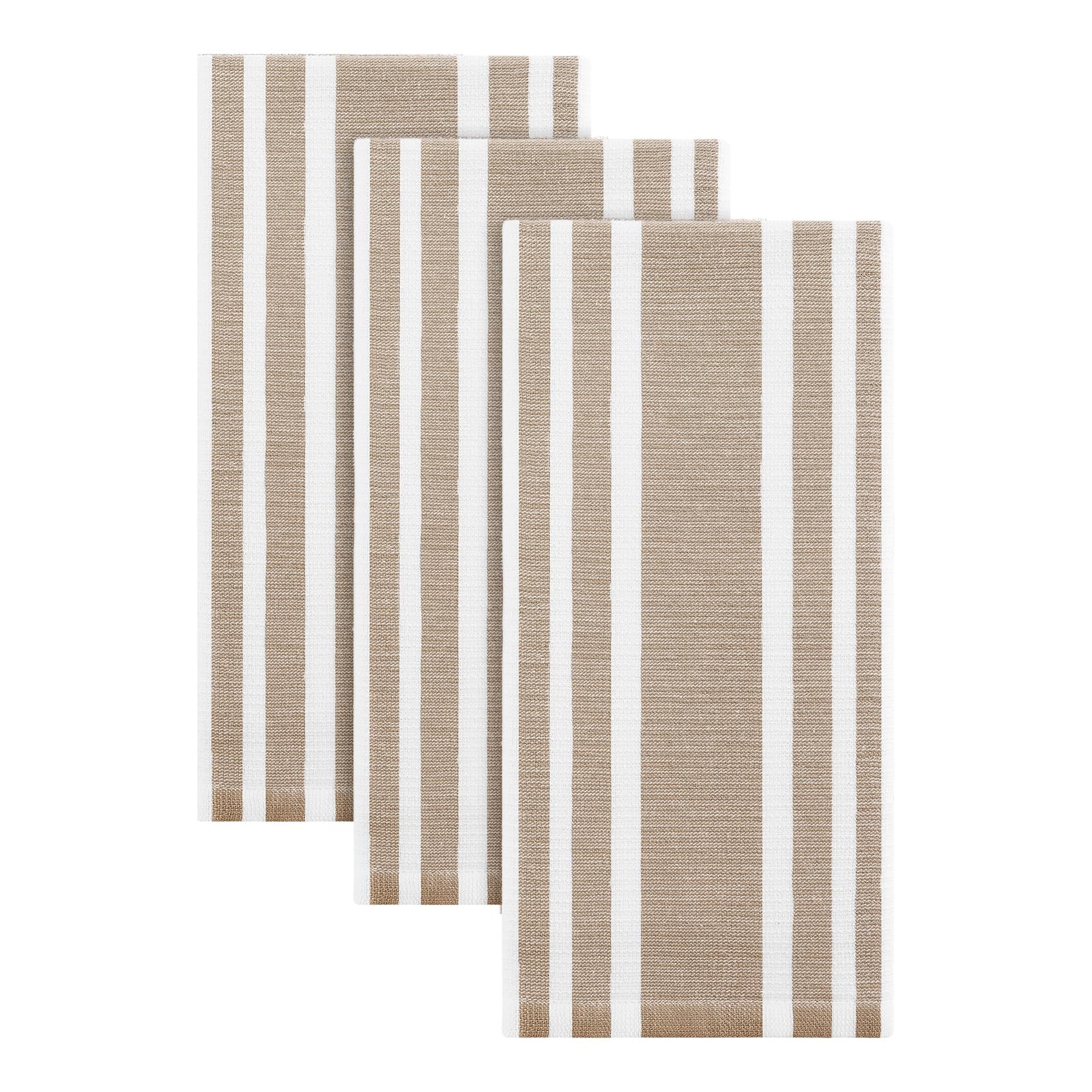 Premium Cotton Stripe Kitchen Towels 3 Pack (3 Count)
