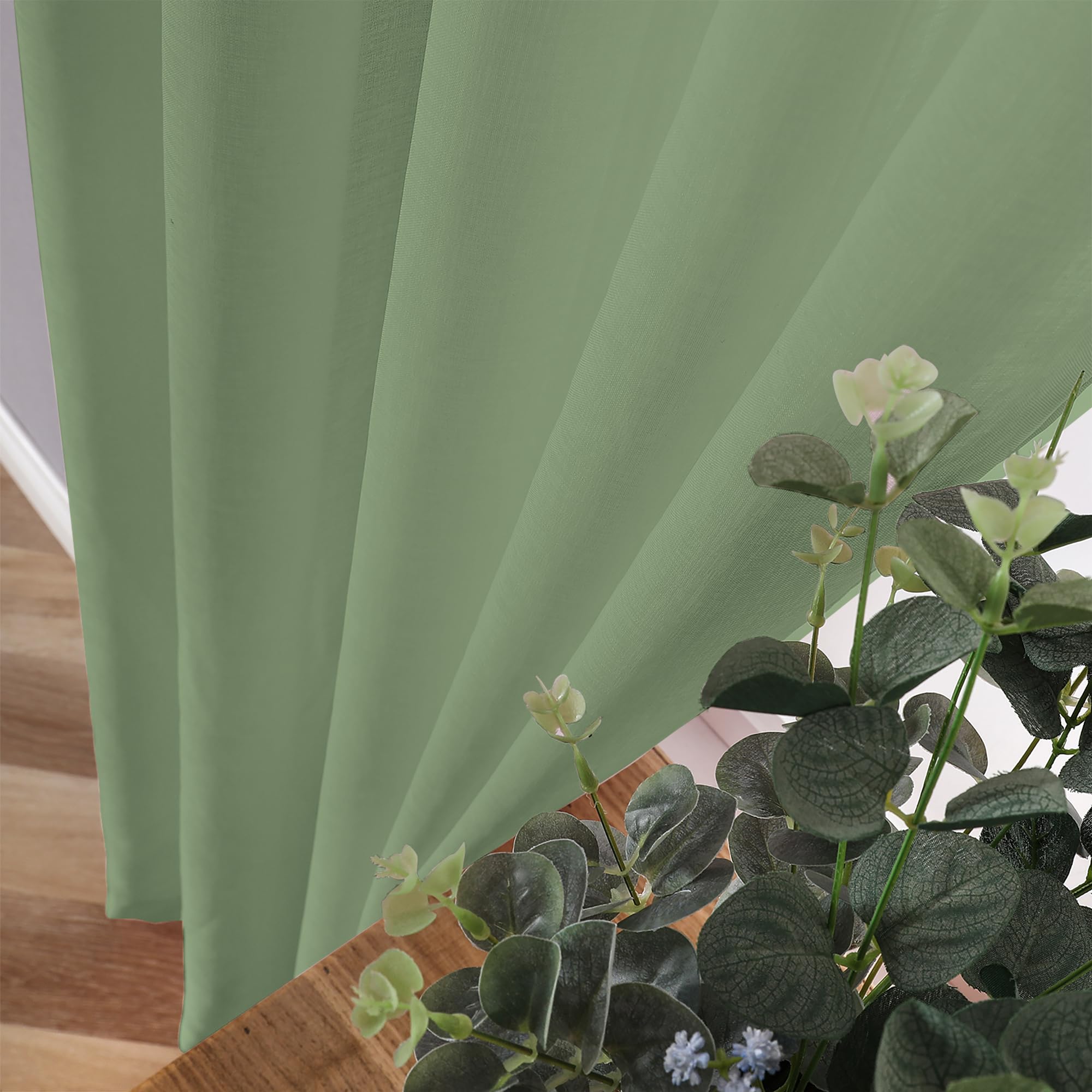 Short Sheer Tier Curtains Linen Textured Half Kitchen Curtain Sheers Light Filtering Rod Pocket Voile Small Curtain for Bathroom (2 Count)