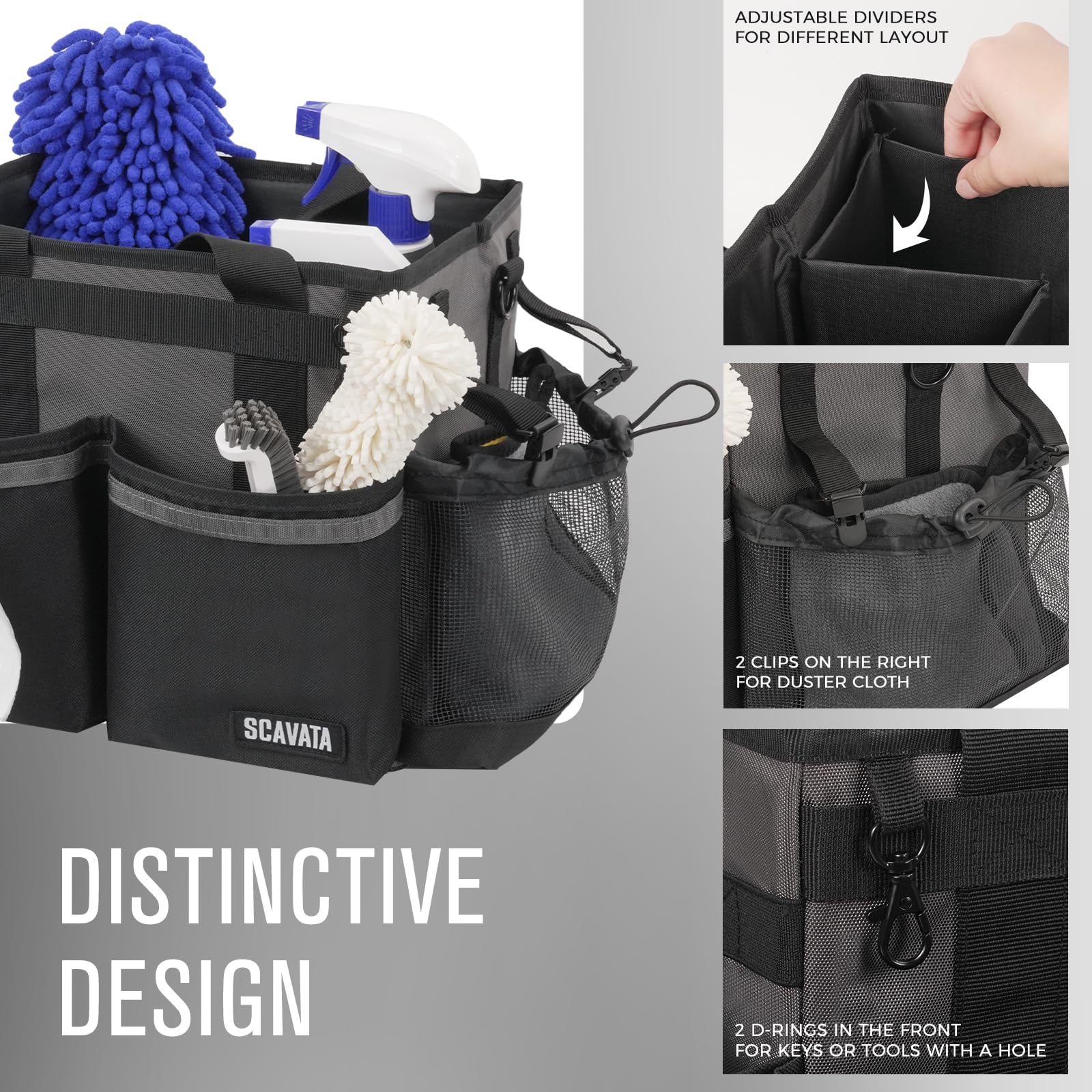 Compact Wearable Cleaning Caddy with Handle & Shoulder Straps