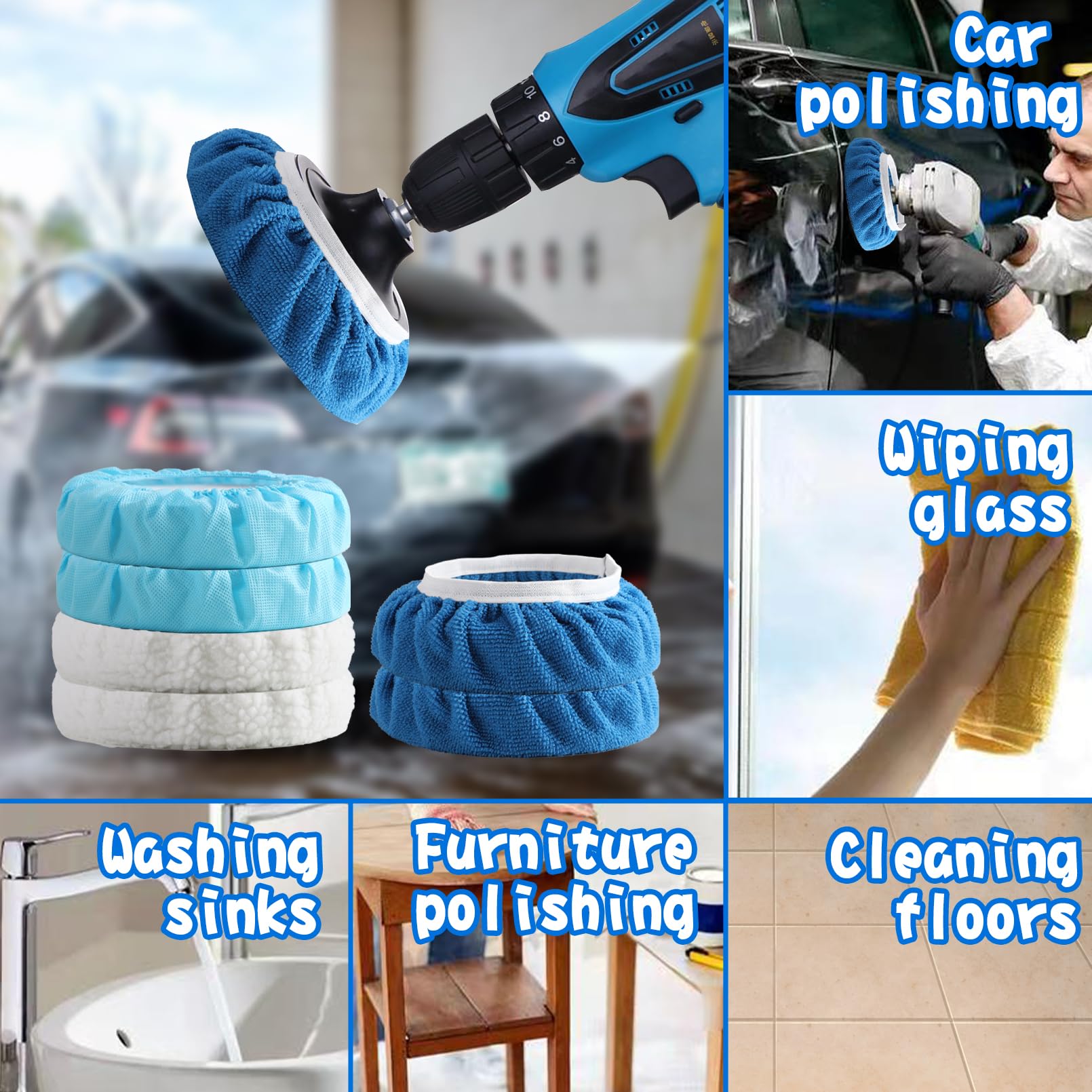 40 Pieces Polishing Bonnet Pads (40 Count)