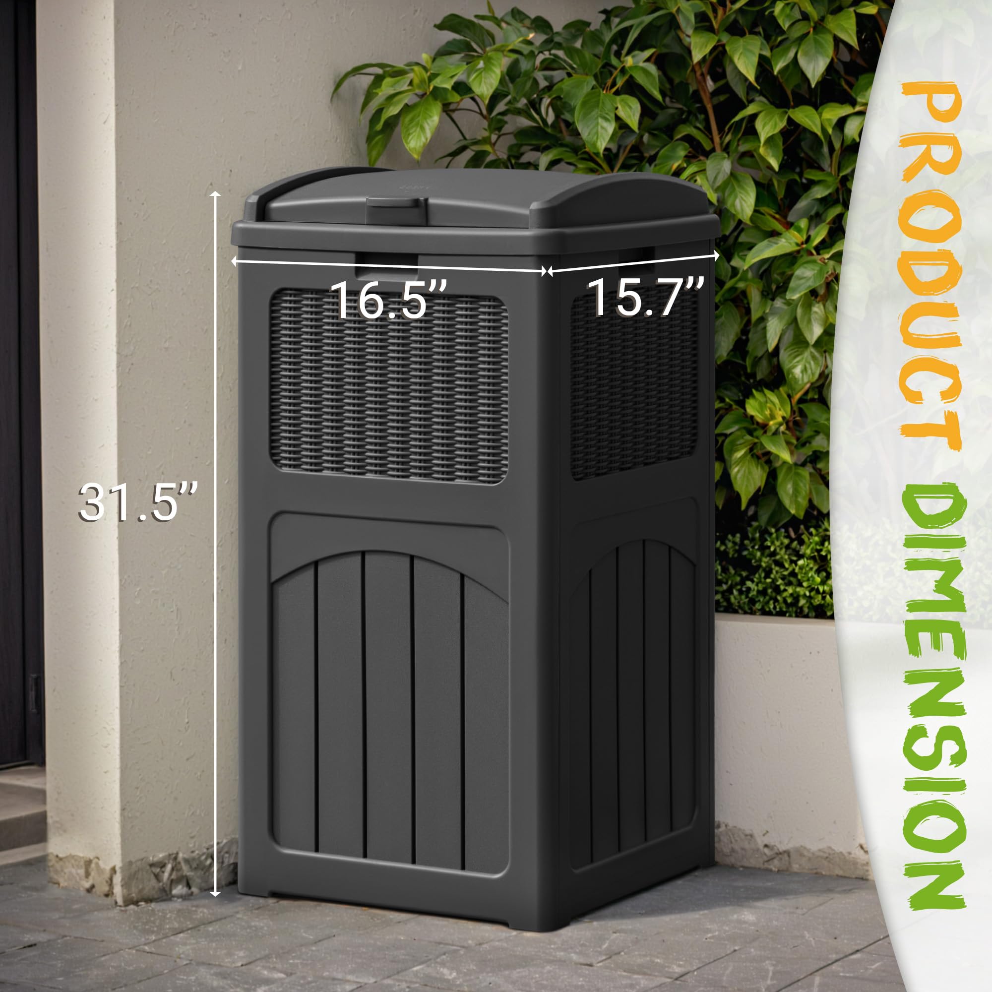 4 Pack Outdoor Trash Can with Lid