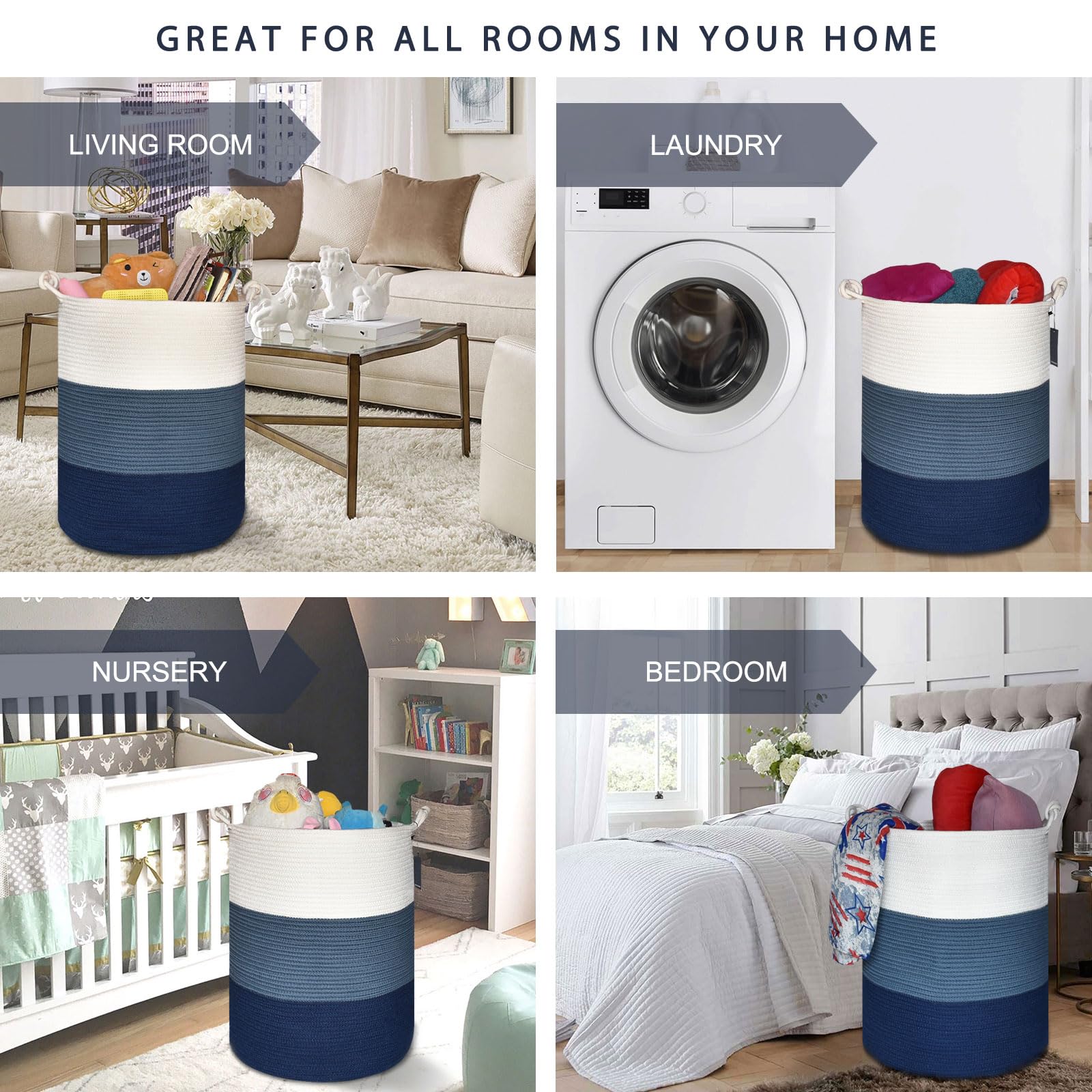 Tall Woven Blanket & Laundry Basket