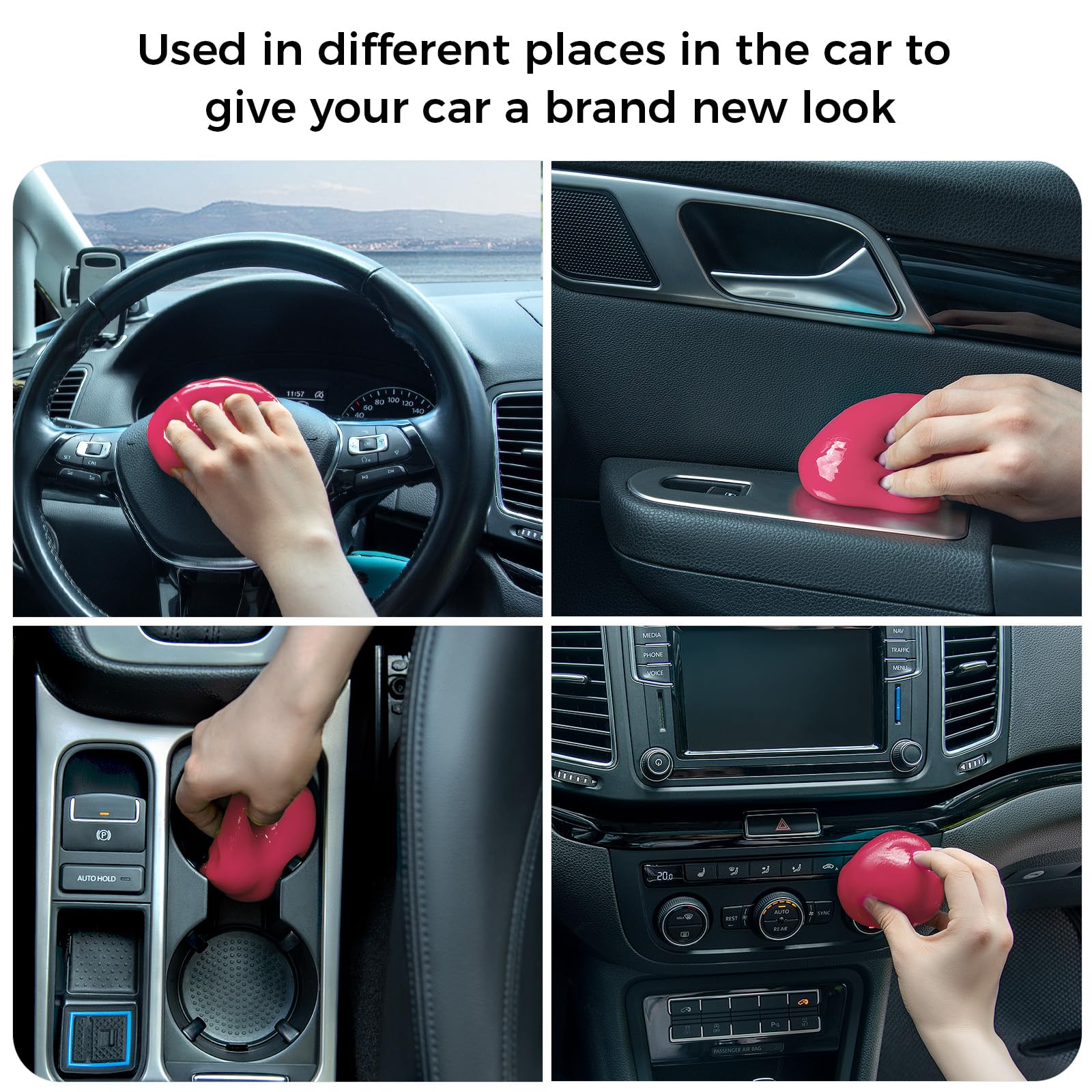 Cleaning Gel for Car Universal Gel Cleaner Auto Detailing Car Vent Keyboard Cleaning Putty Car Interior Cleaner Dashboard Dust Remover Putty Auto Duster Cleaning Kit 160G