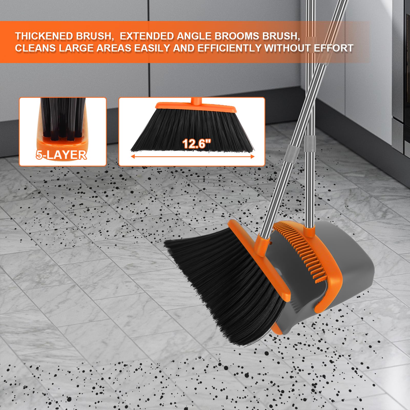 Broom and Dustpan Combo Set