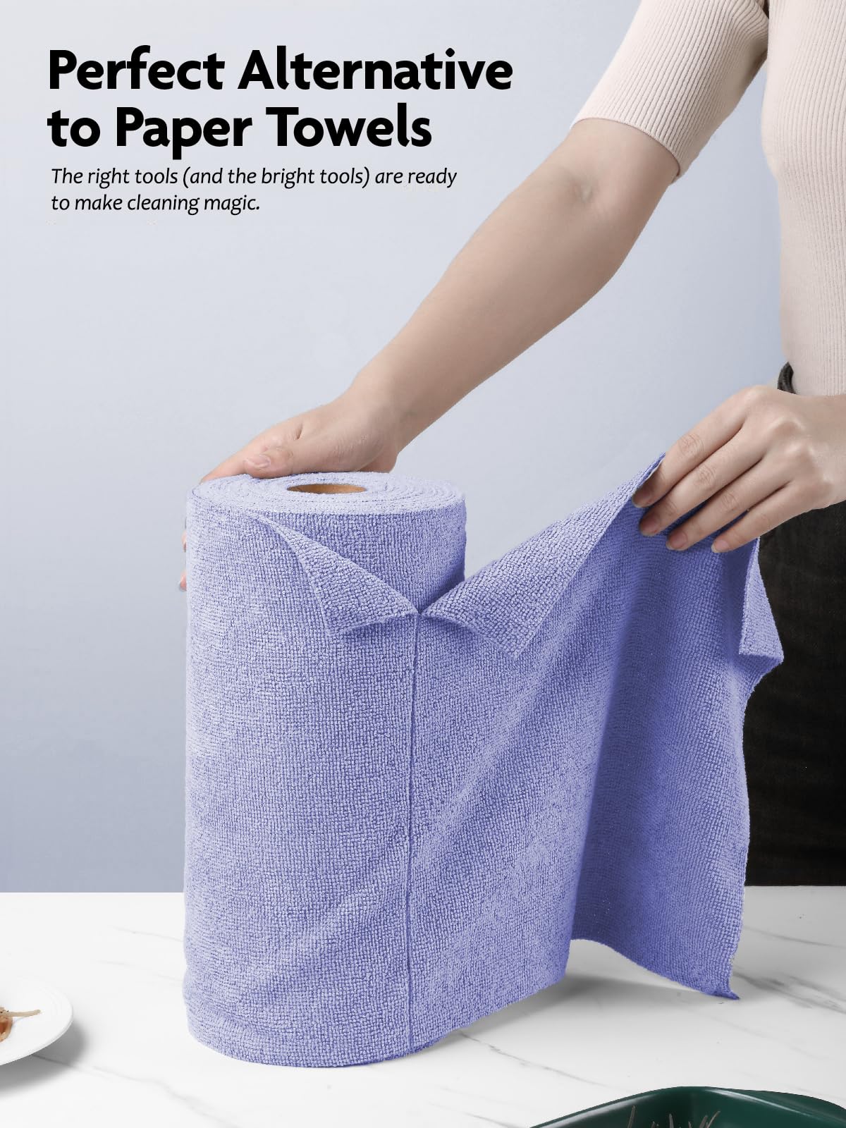 Microfiber Cleaning Cloth Roll (40 Count)