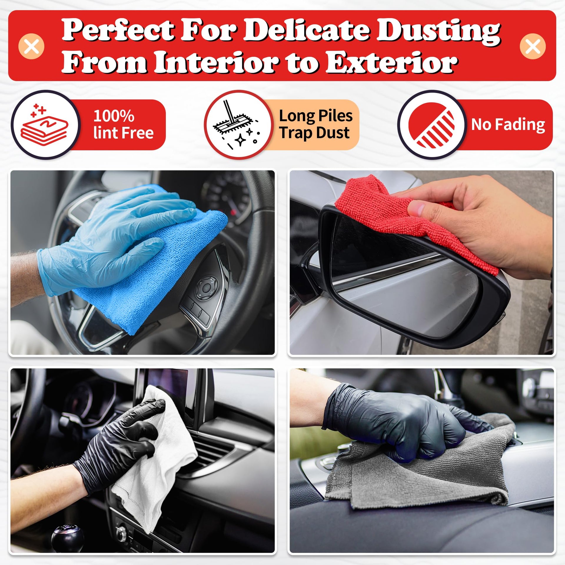 Shop Towels Microfiber Cleaning Cloth Bulk (24 Count)