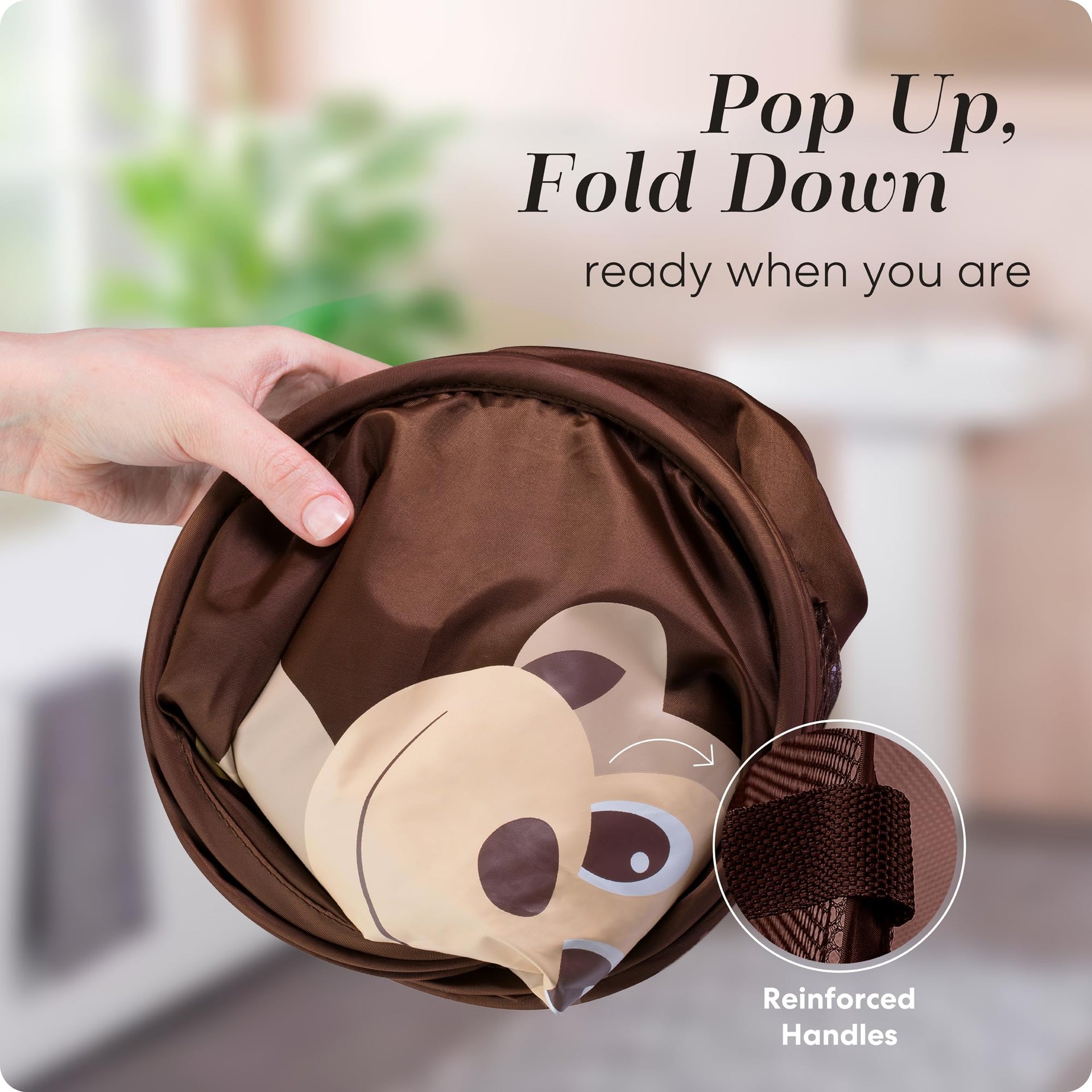 Collapsible Mesh Pop Up Laundry Hamper with Side Pocket