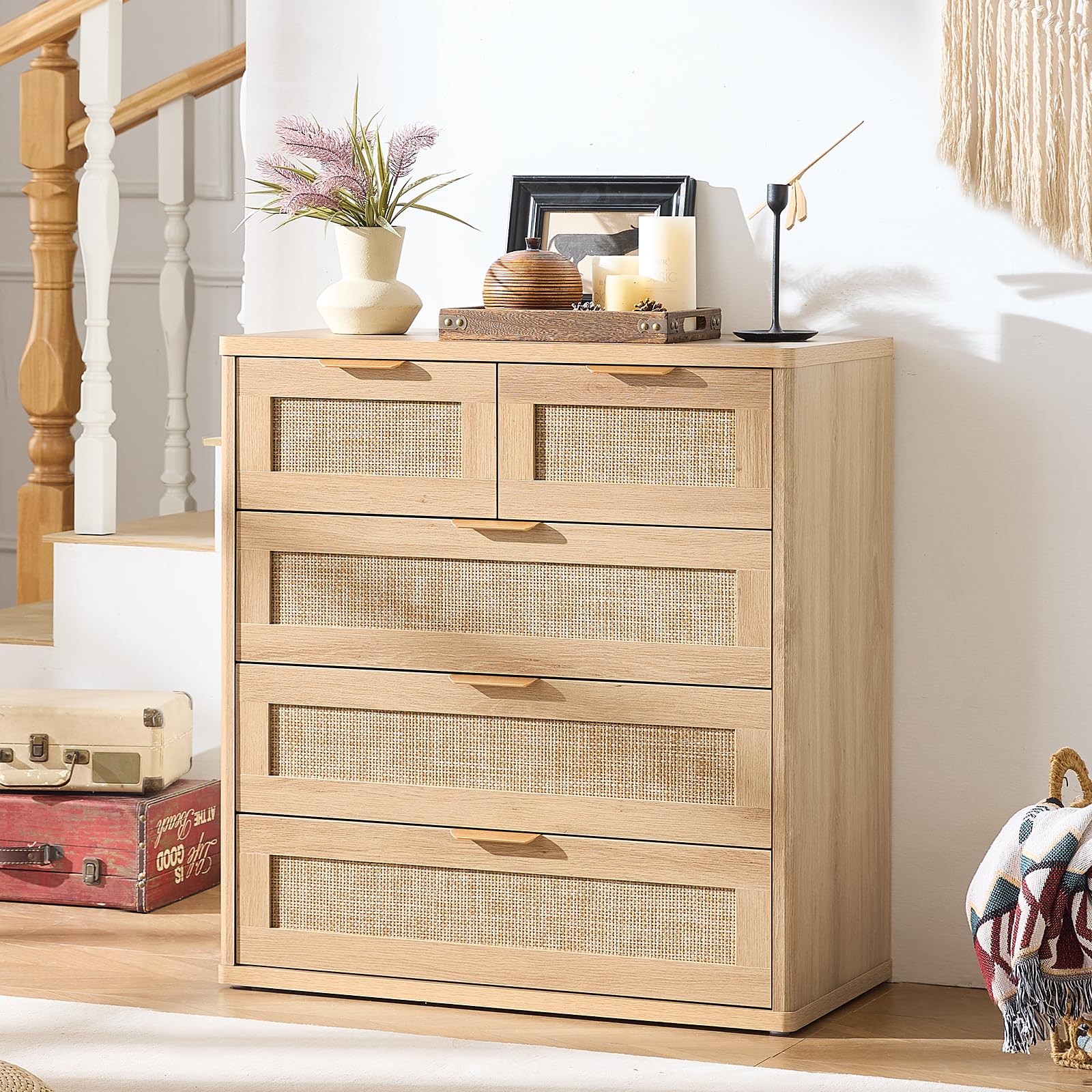 Rattan Dresser Set 2 for Bedroom