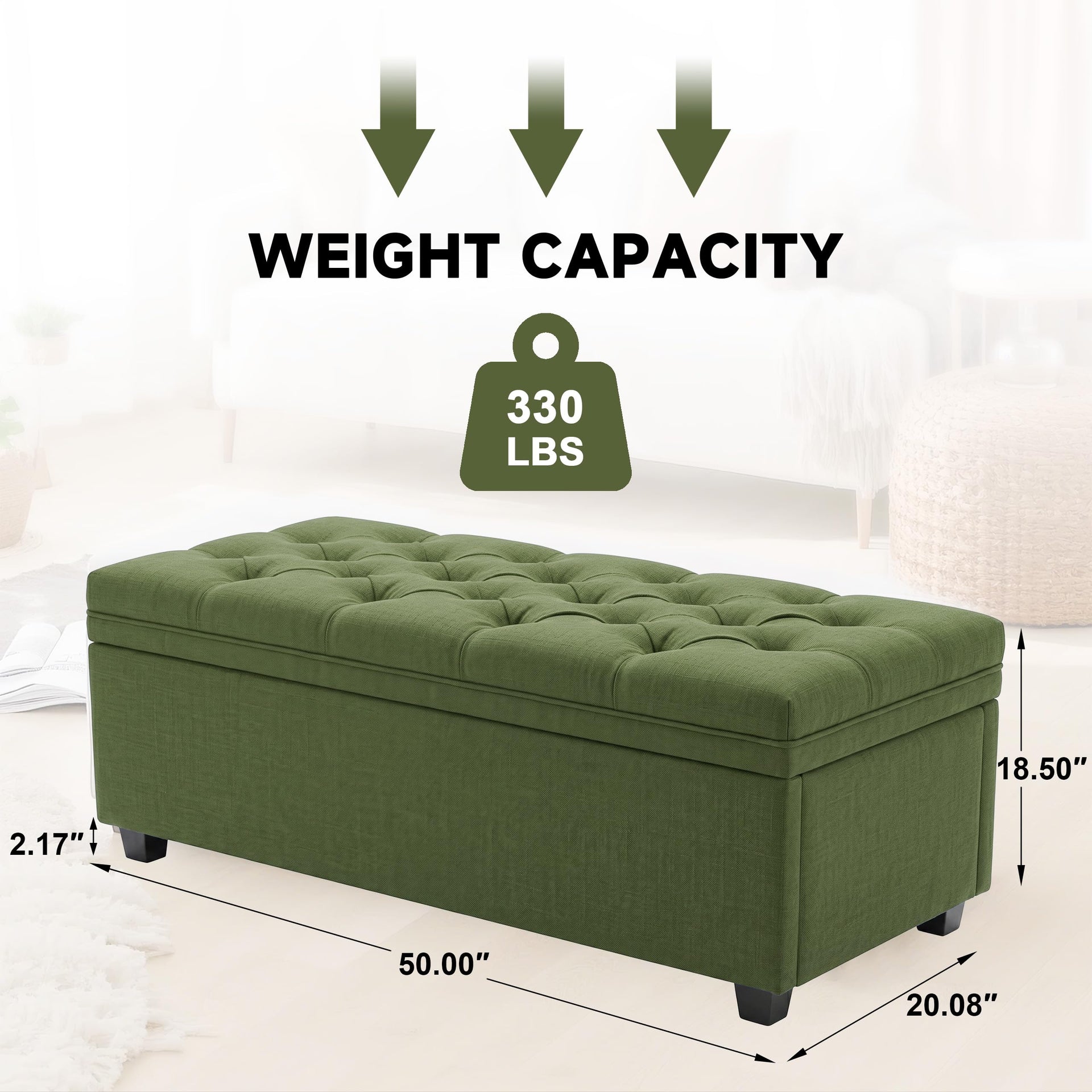 43 Inch Storage Ottoman