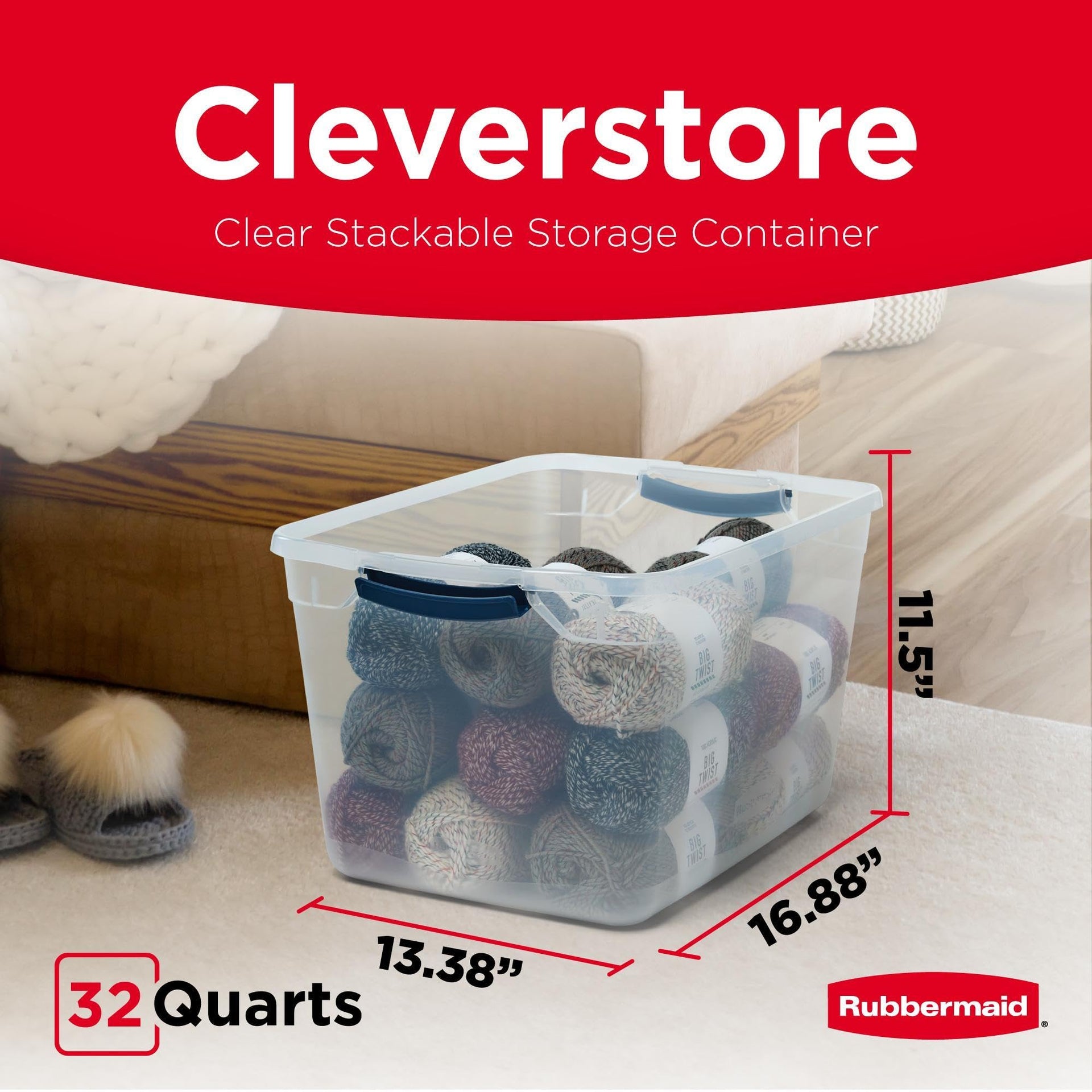 Cleverstore Clear 32 Qt (6 Count)