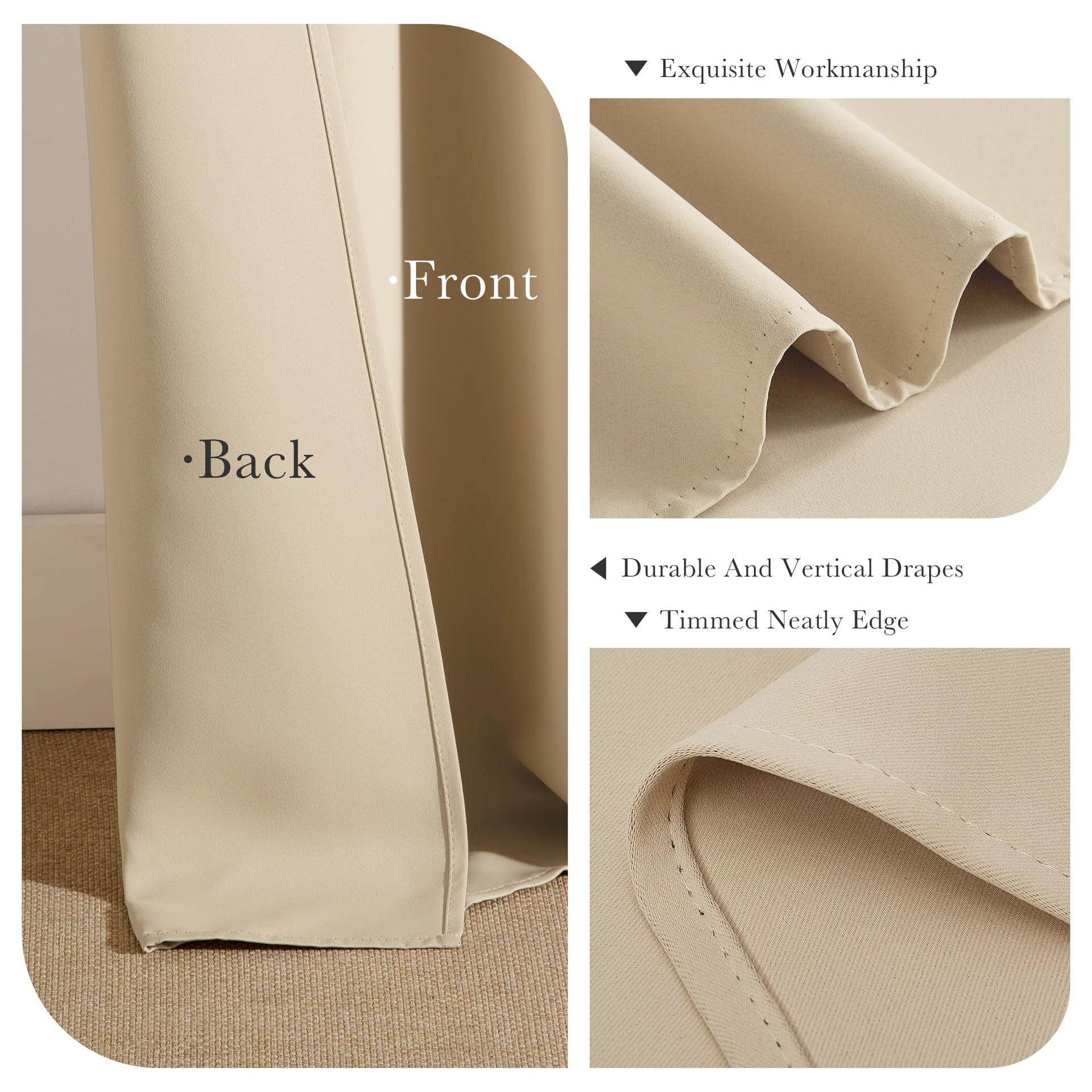 Beige Window Curtains (2 Count)