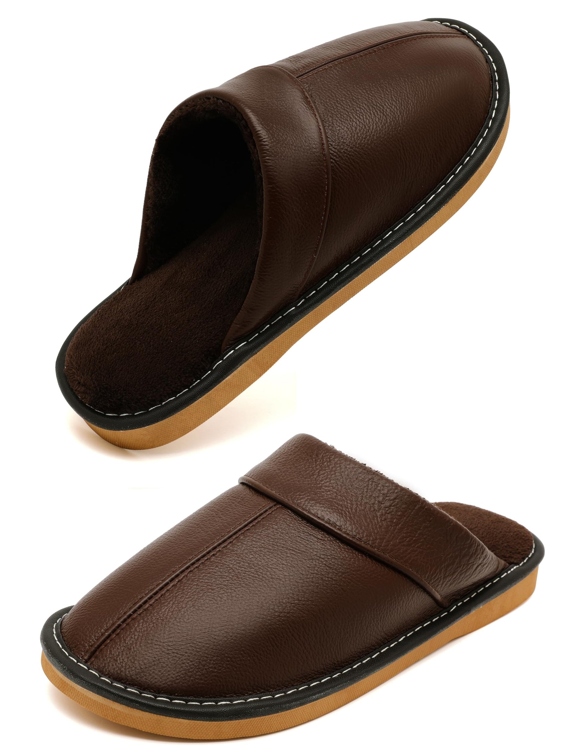 Genuine Leather Slippers for Women Men