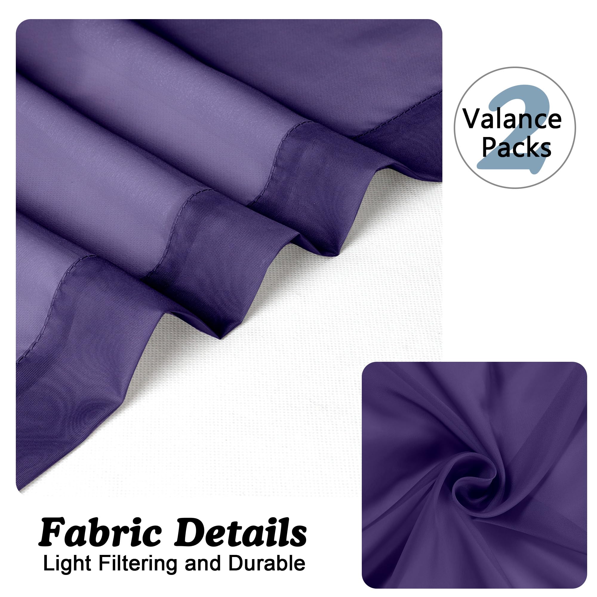 Sheer Valances for Windows 2 Packs (2 Count)