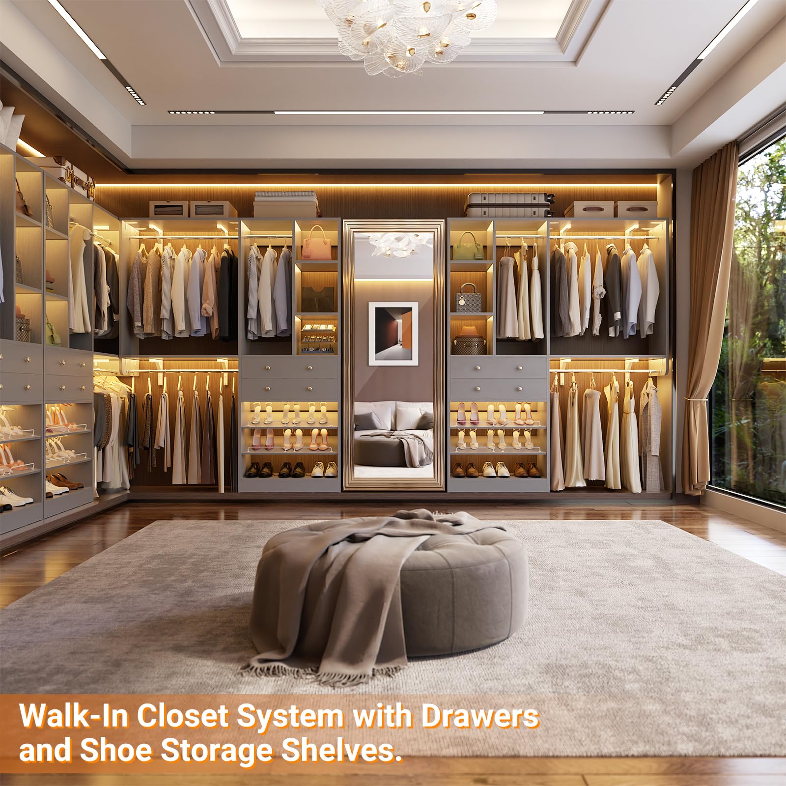 10FT Closet System with 4 Drawers (10 Foot)
