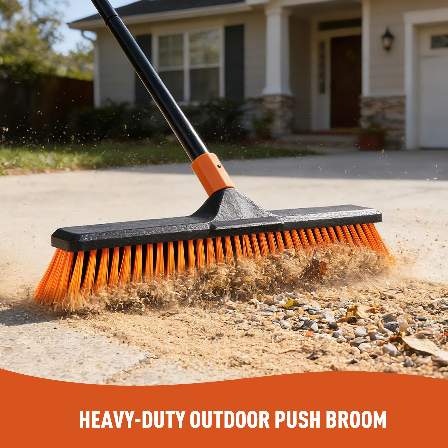 18" Push Broom Outdoor Heavy Duty for Garages
