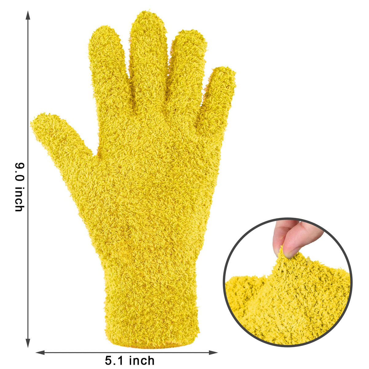 6 Pairs Microfiber Dusting Gloves