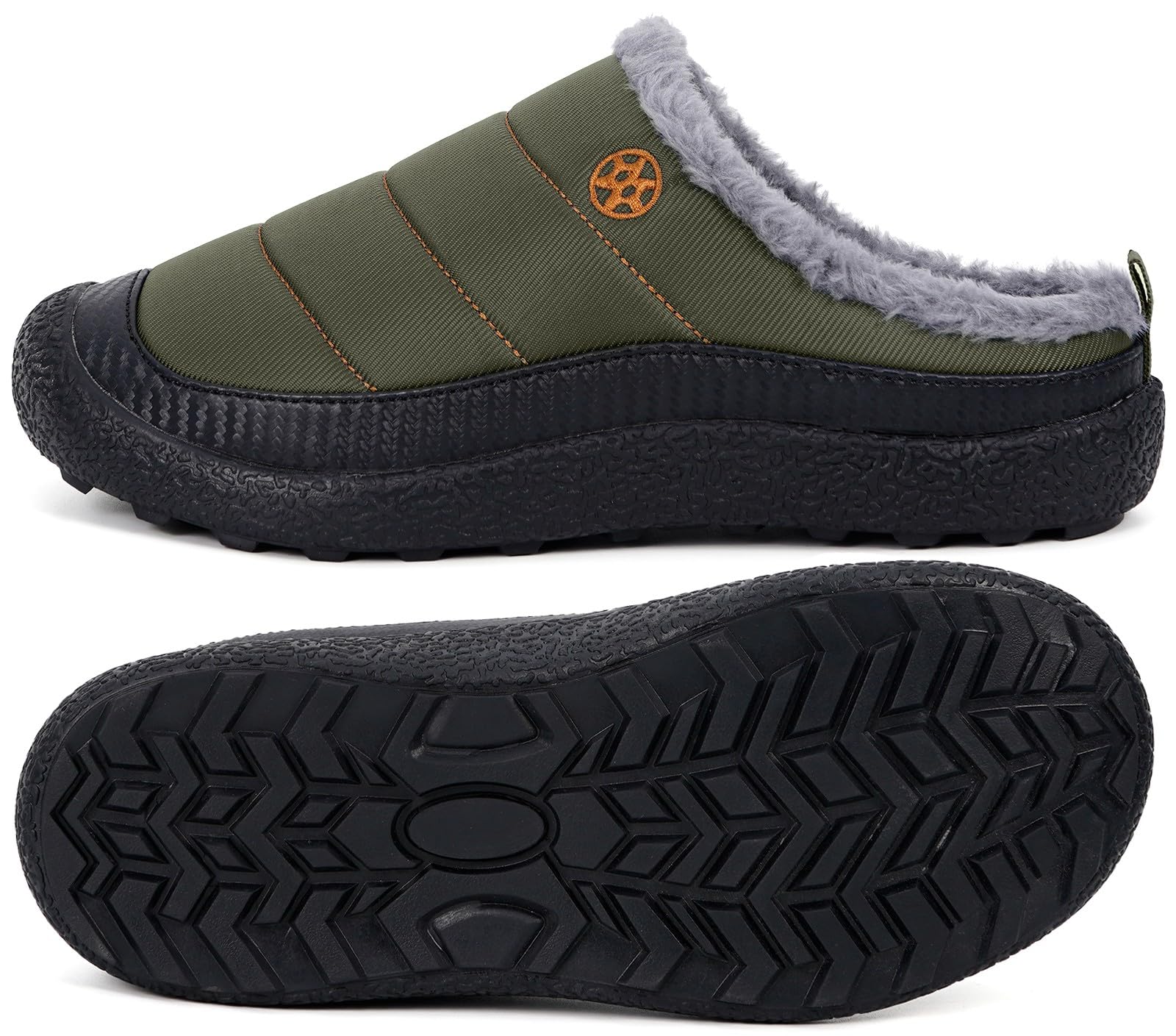 Womens Mens House Slippers Outdoor Winter Shoes Green