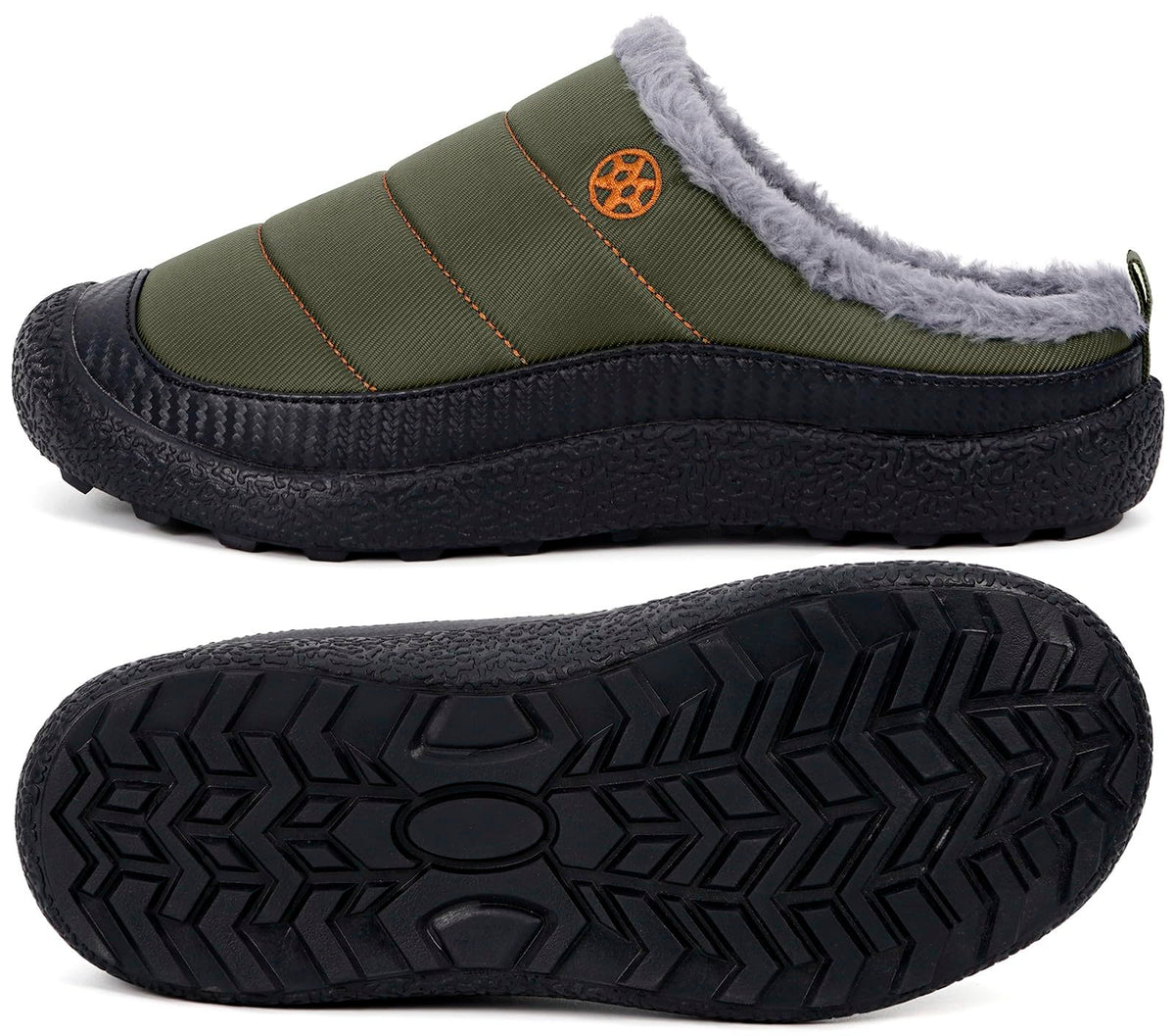 Womens Mens House Slippers Outdoor Winter Shoes Green