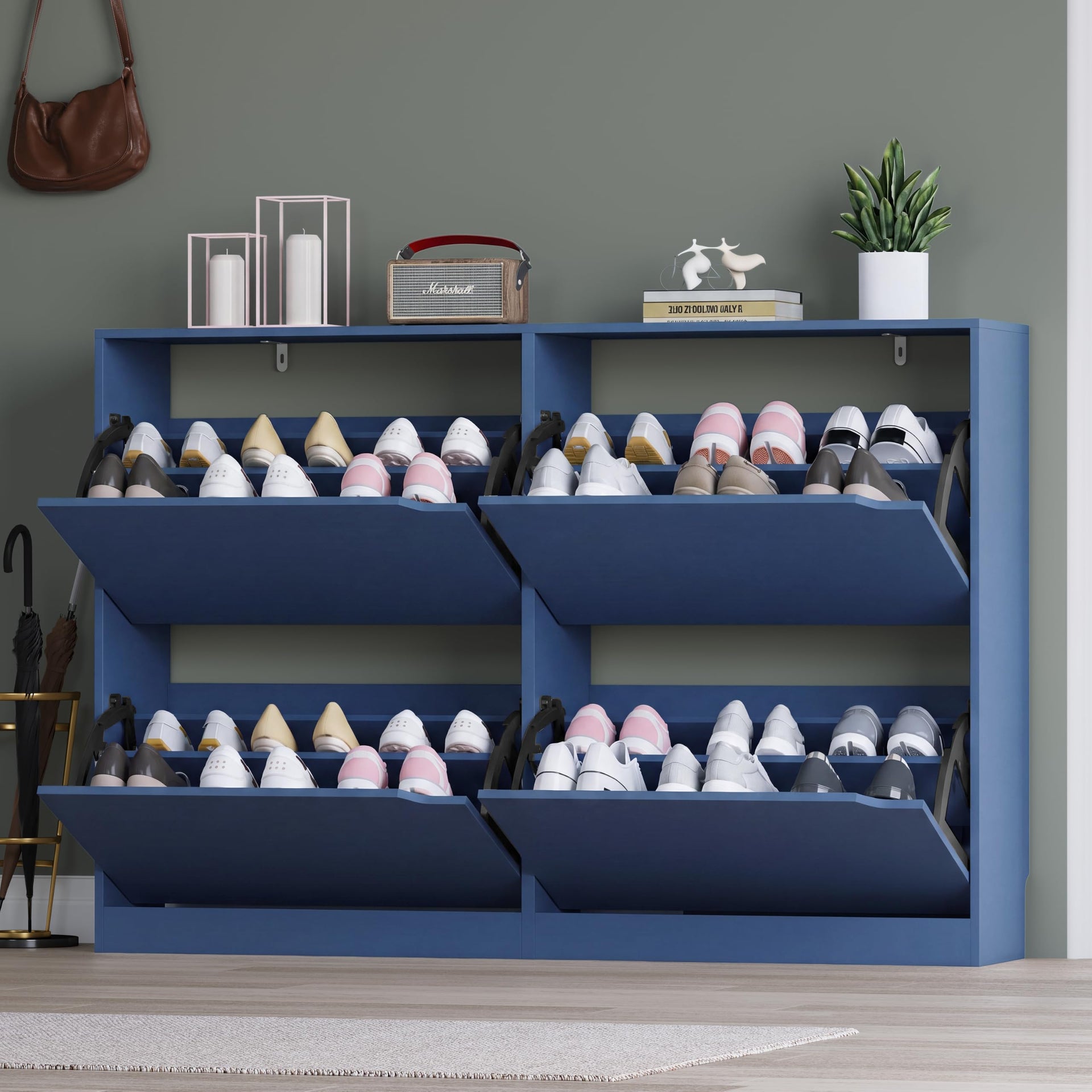 Shoe Cabinet with 4 Flip Drawers