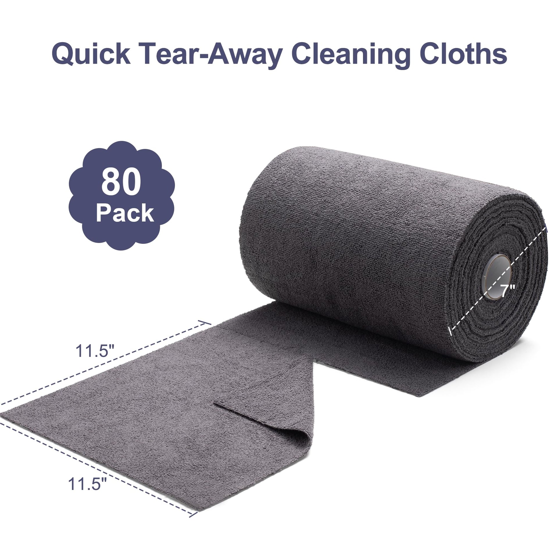 Microfiber Cleaning Cloth Roll (80 Count)