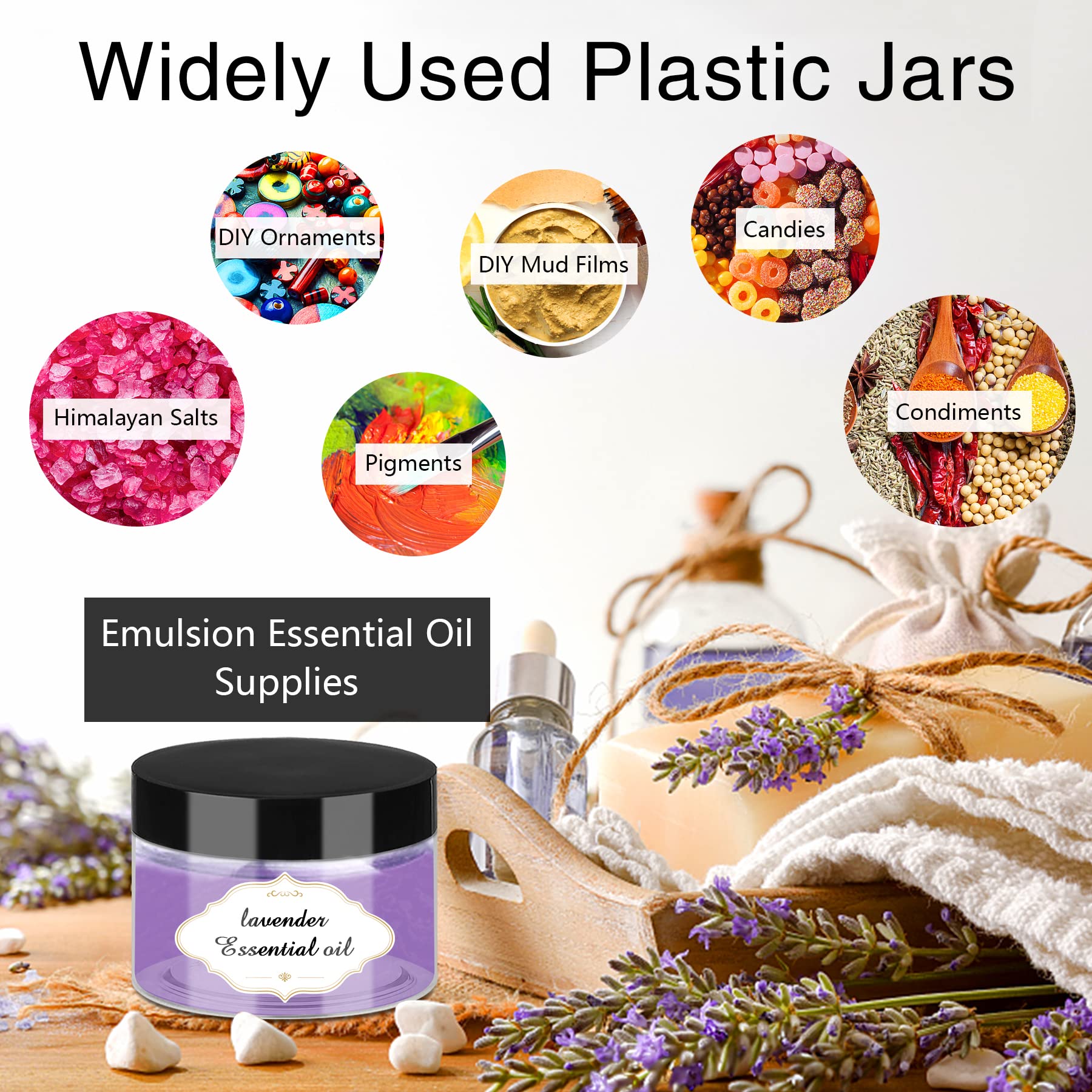 Plastic Jars with Lids 4 OZ (72 Count)