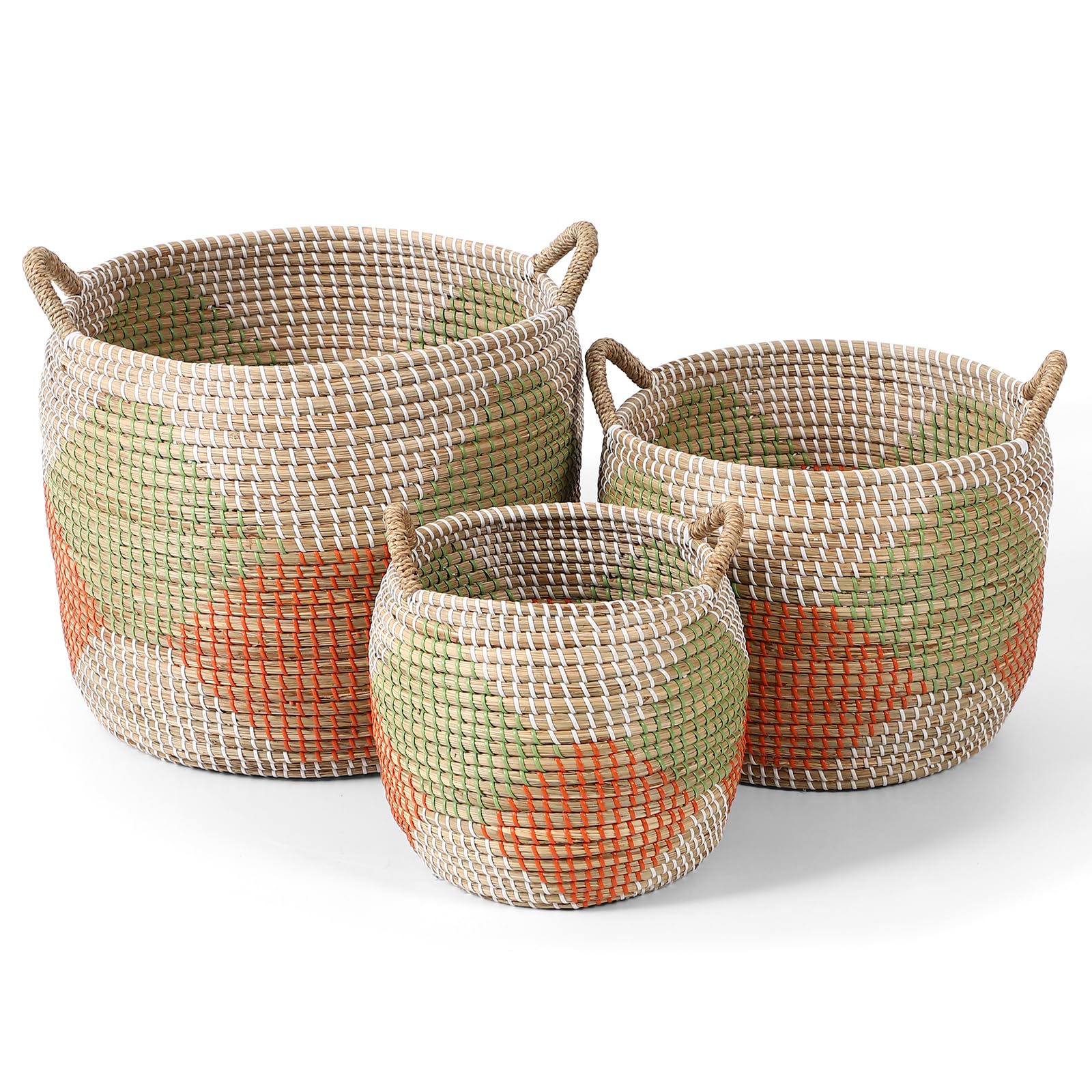 Handwoven Sea Grass Baskets Set of 3 (3 Count)