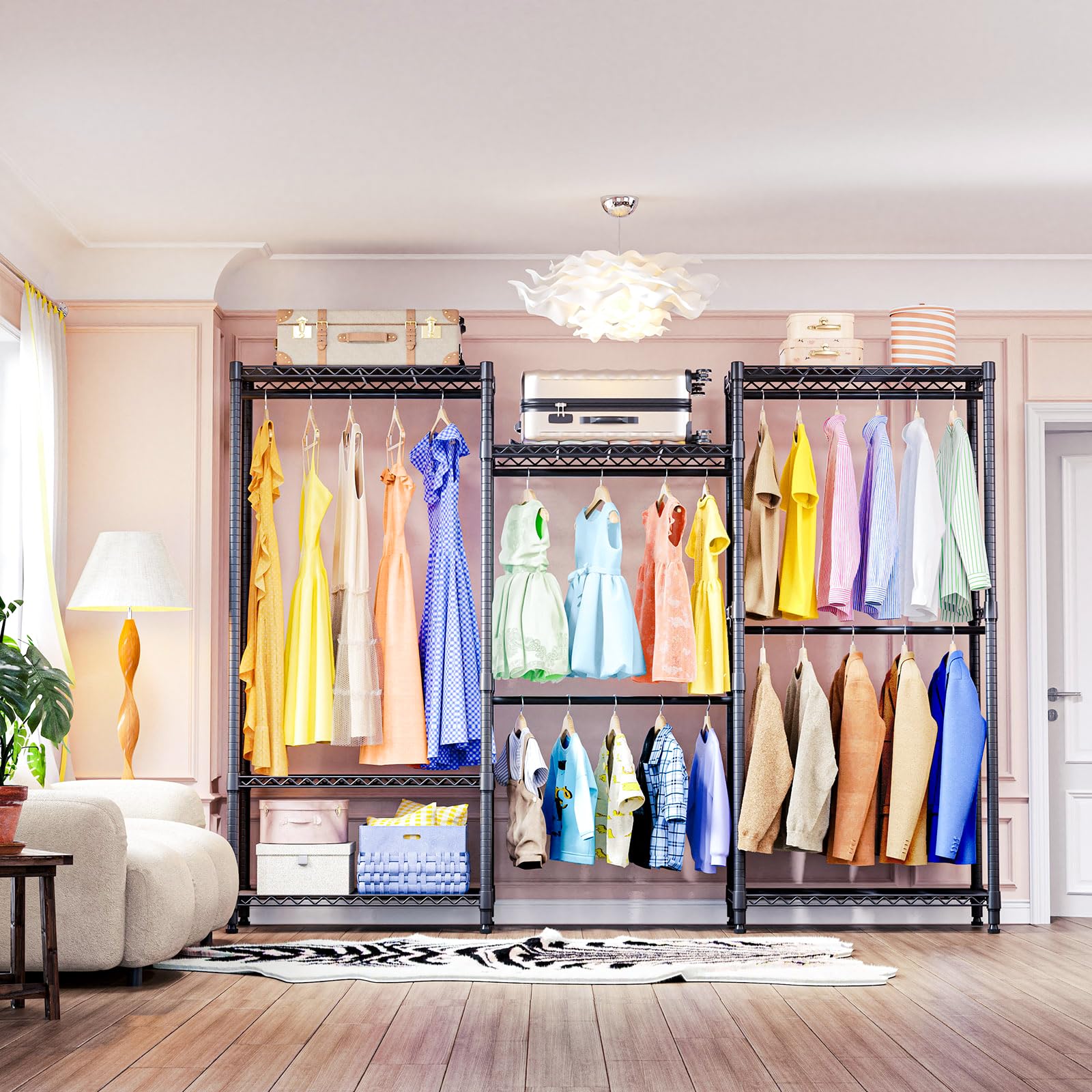 Heavy Duty Garment Rack Wire Clothes Rack for Hanging Clothes
